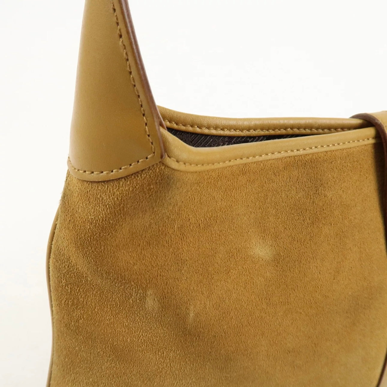 GUCCI Bamboo Suede Leather Shoulder Bag