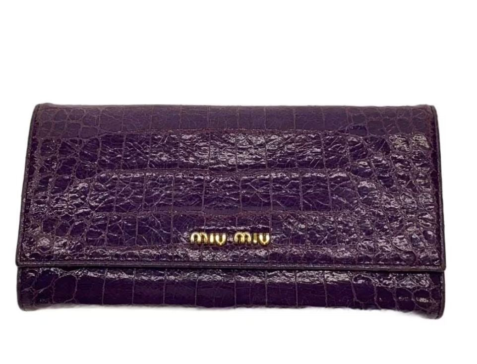 Miu Miu leather Purple Wallet