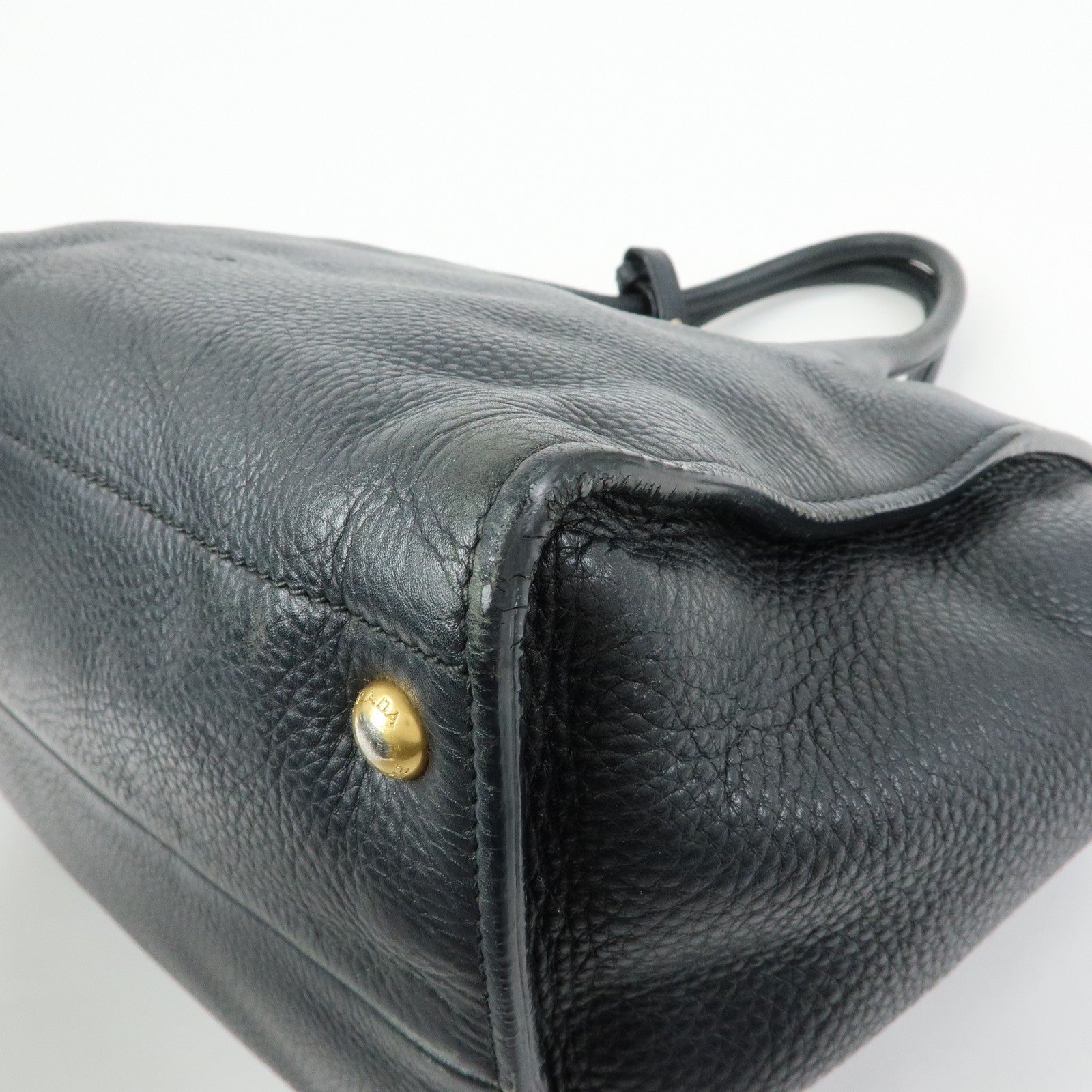 Prada 2way Bag Handbag - Black, Calf Leather
