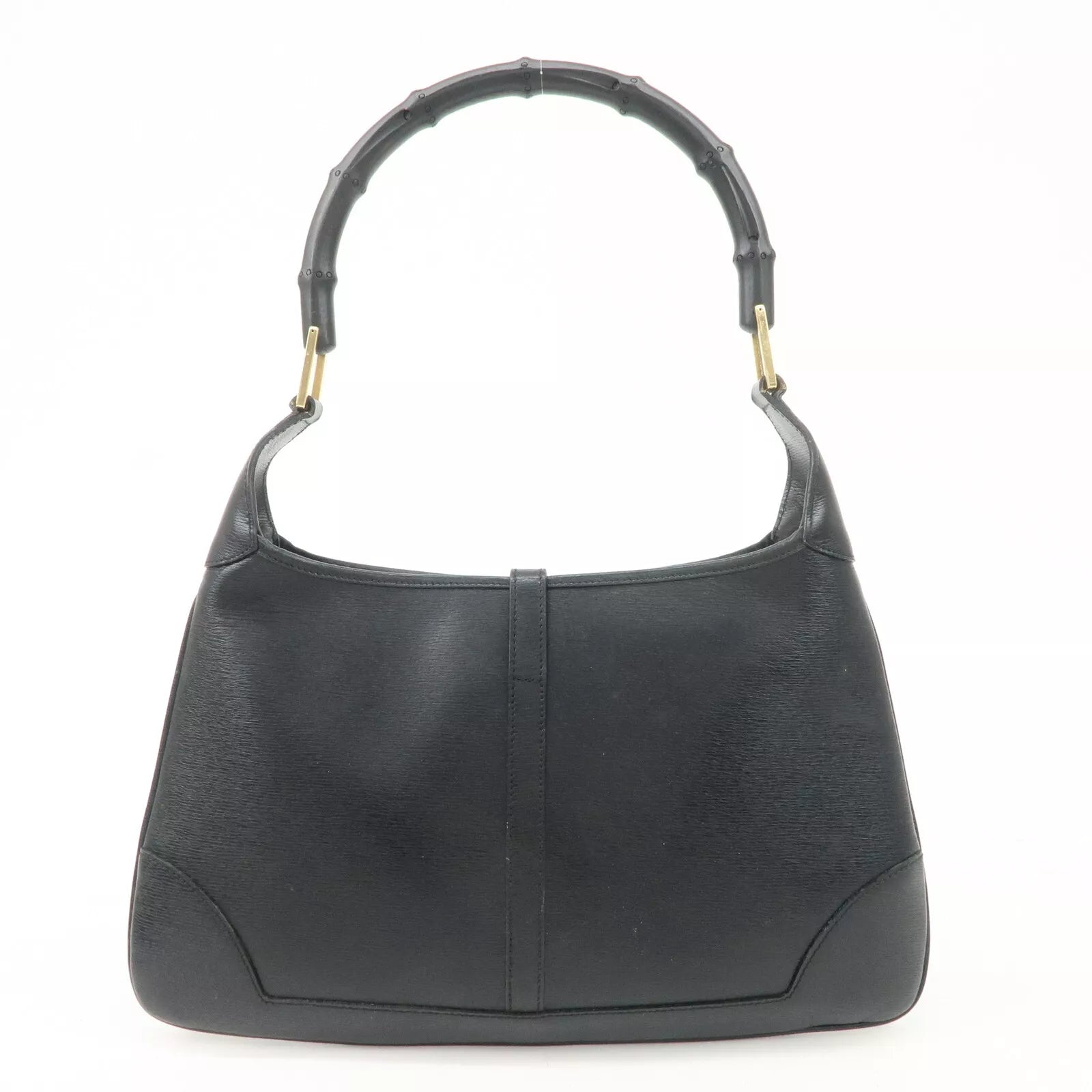 GUCCI Bamboo Leather One Shoulder Bag - Black, Leather