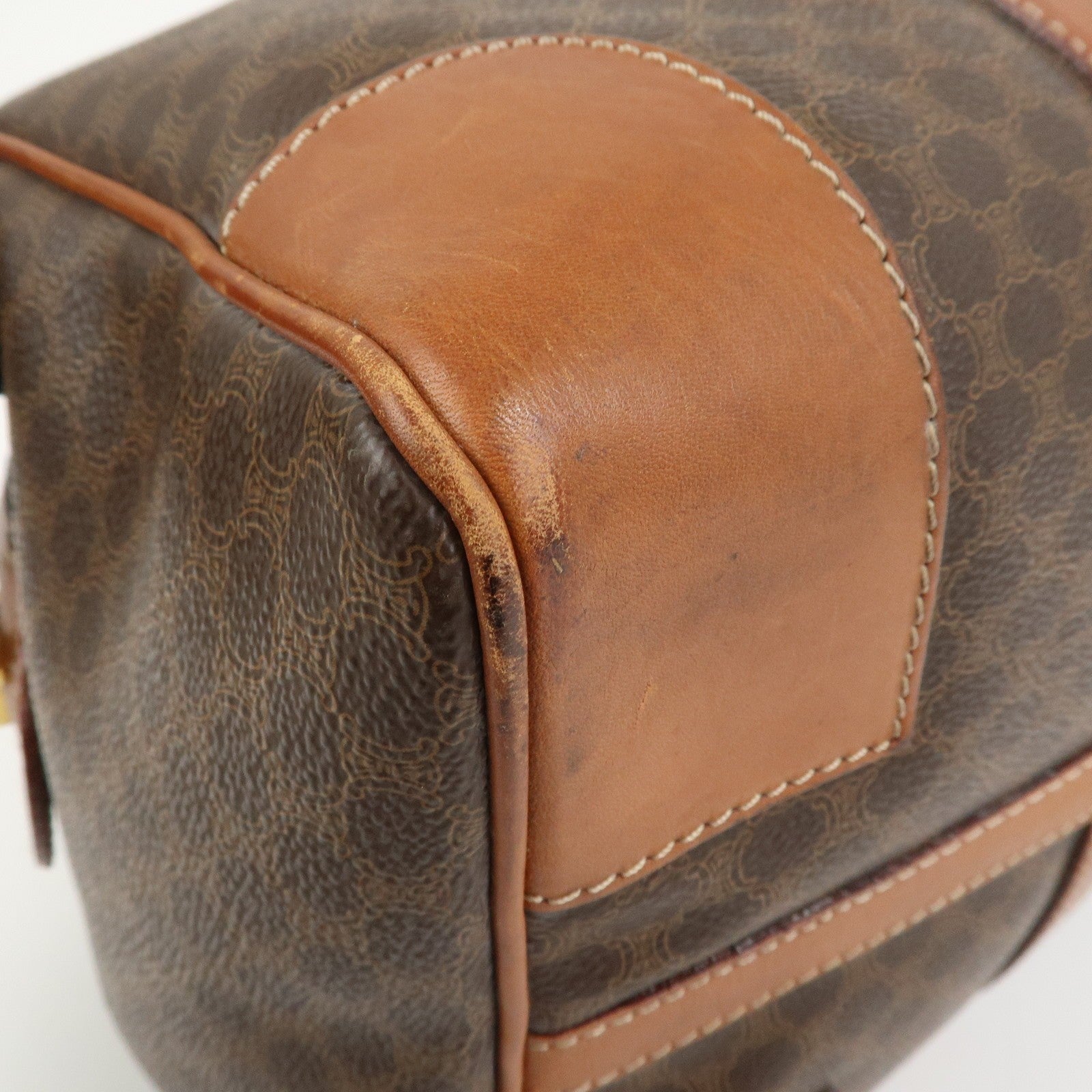 Celine Macadam Boston Bag - Brown, PVC Canvas Leather