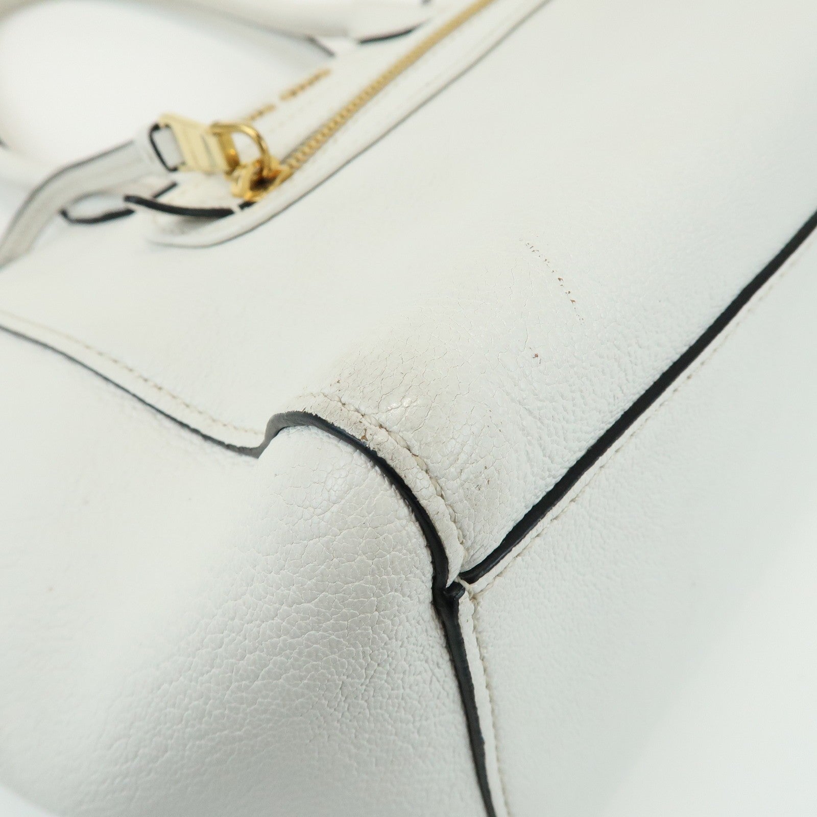 Miu Miu Madras 2Way Hand Bag - White, Leather