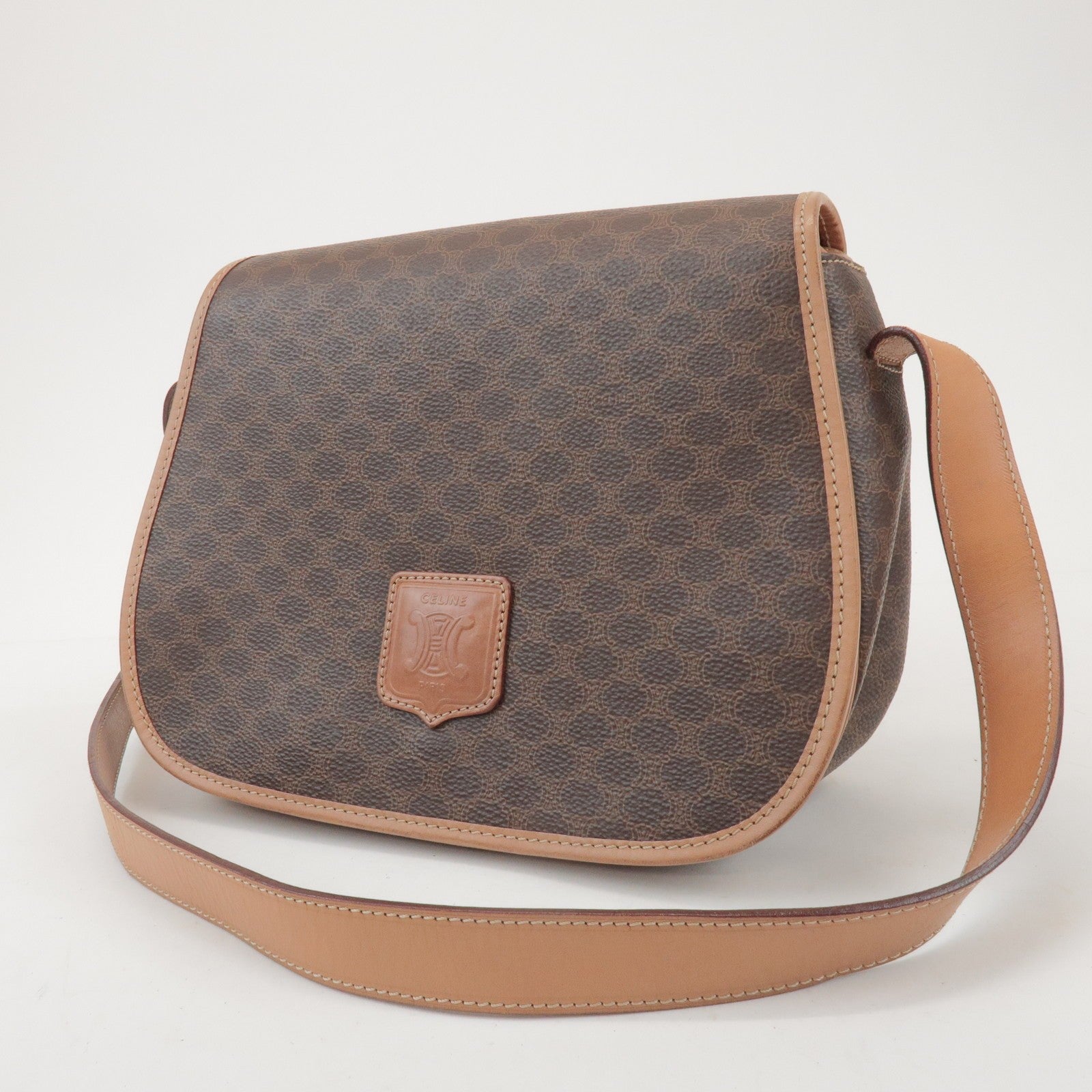 Celine Macadam Shoulder Bag - Brown, PVC Leather