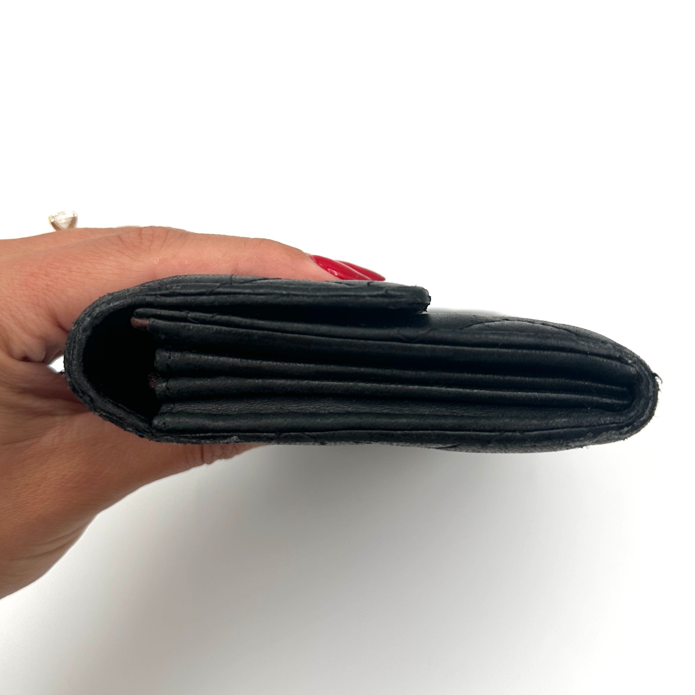 Matelasse Coco Mark Flap Long Wallet Lambskin