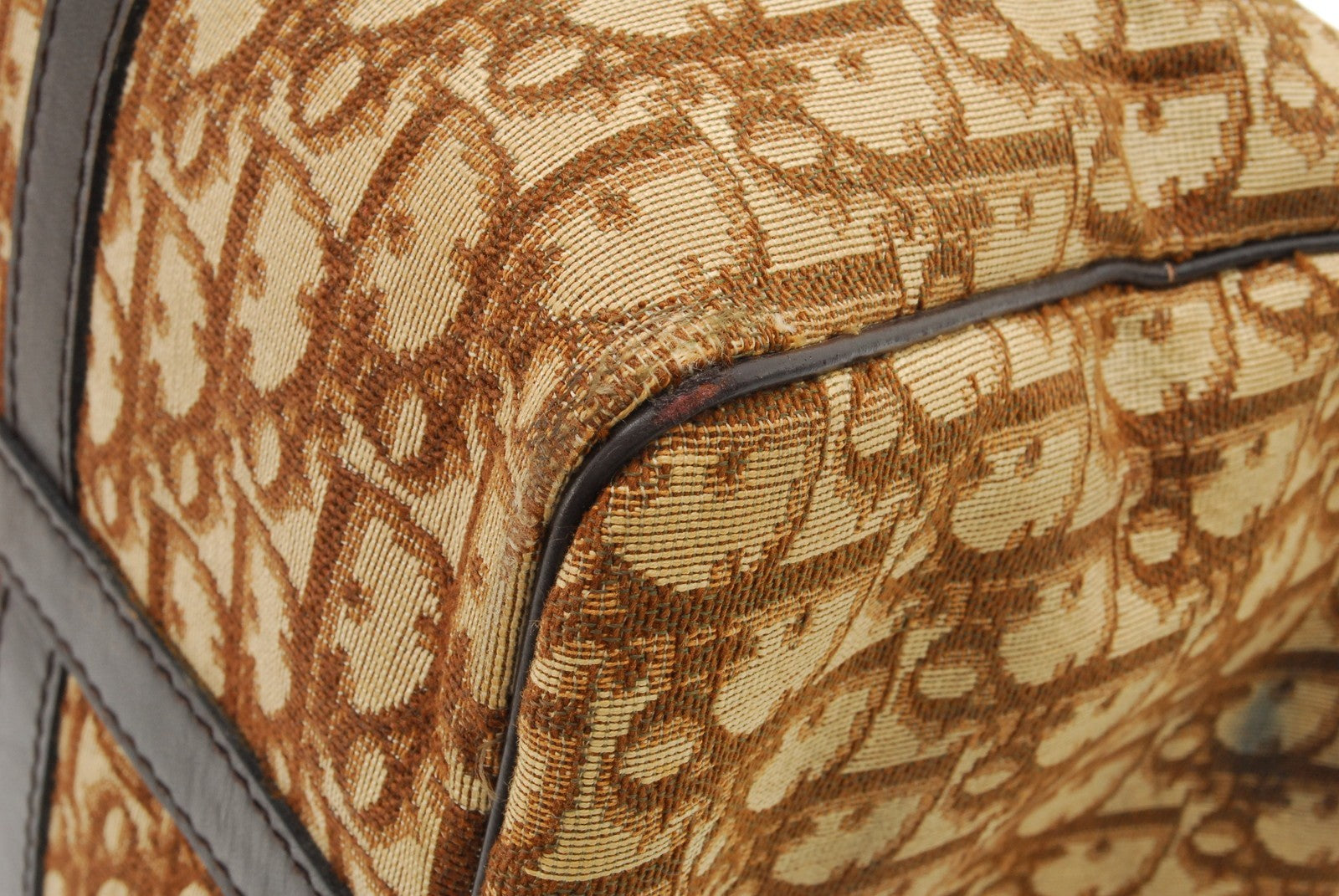 Christian Dior Trotter Boston Bag - Beige, Canvas & Leather