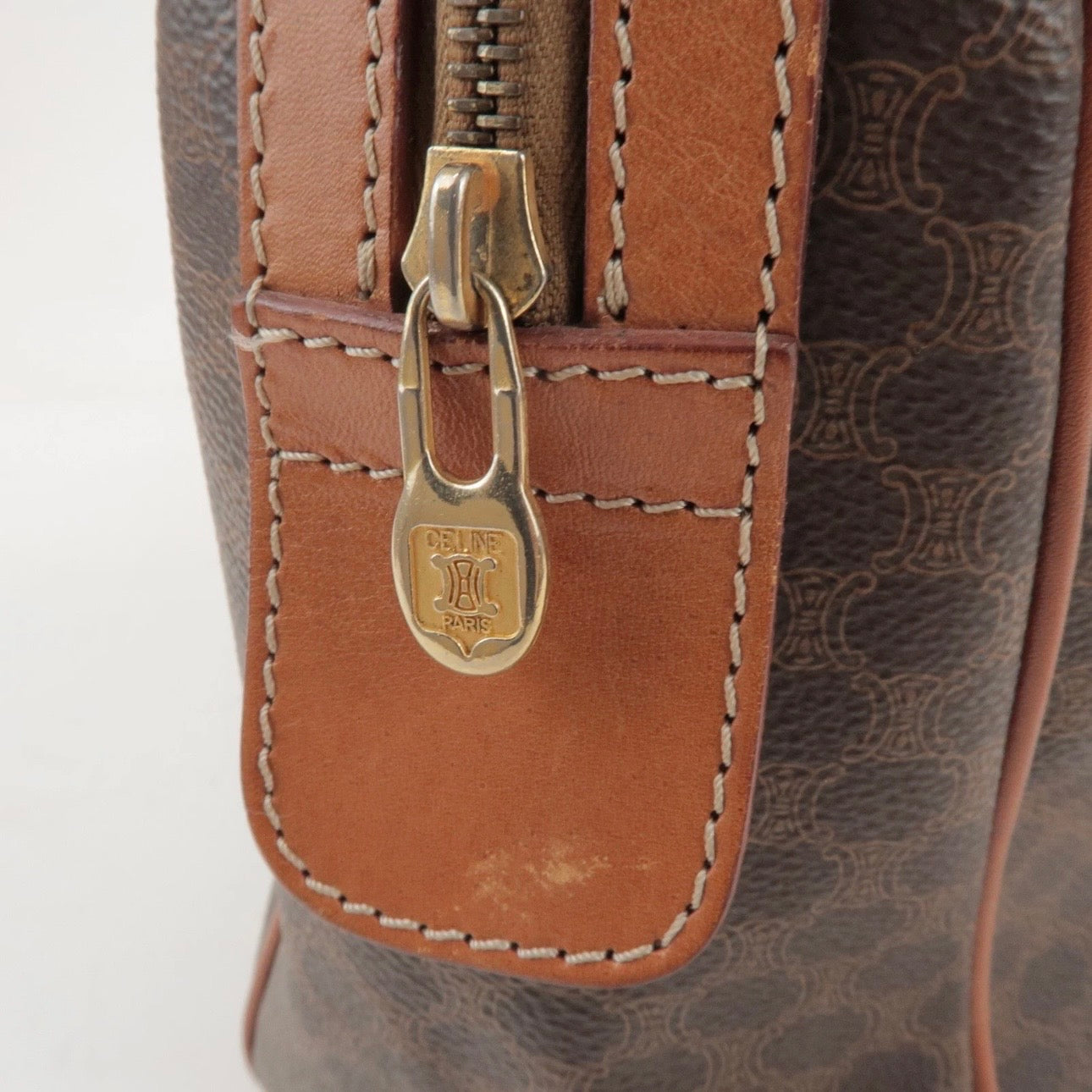 CELINE Macadam Boston Bag Hand Bag Brown