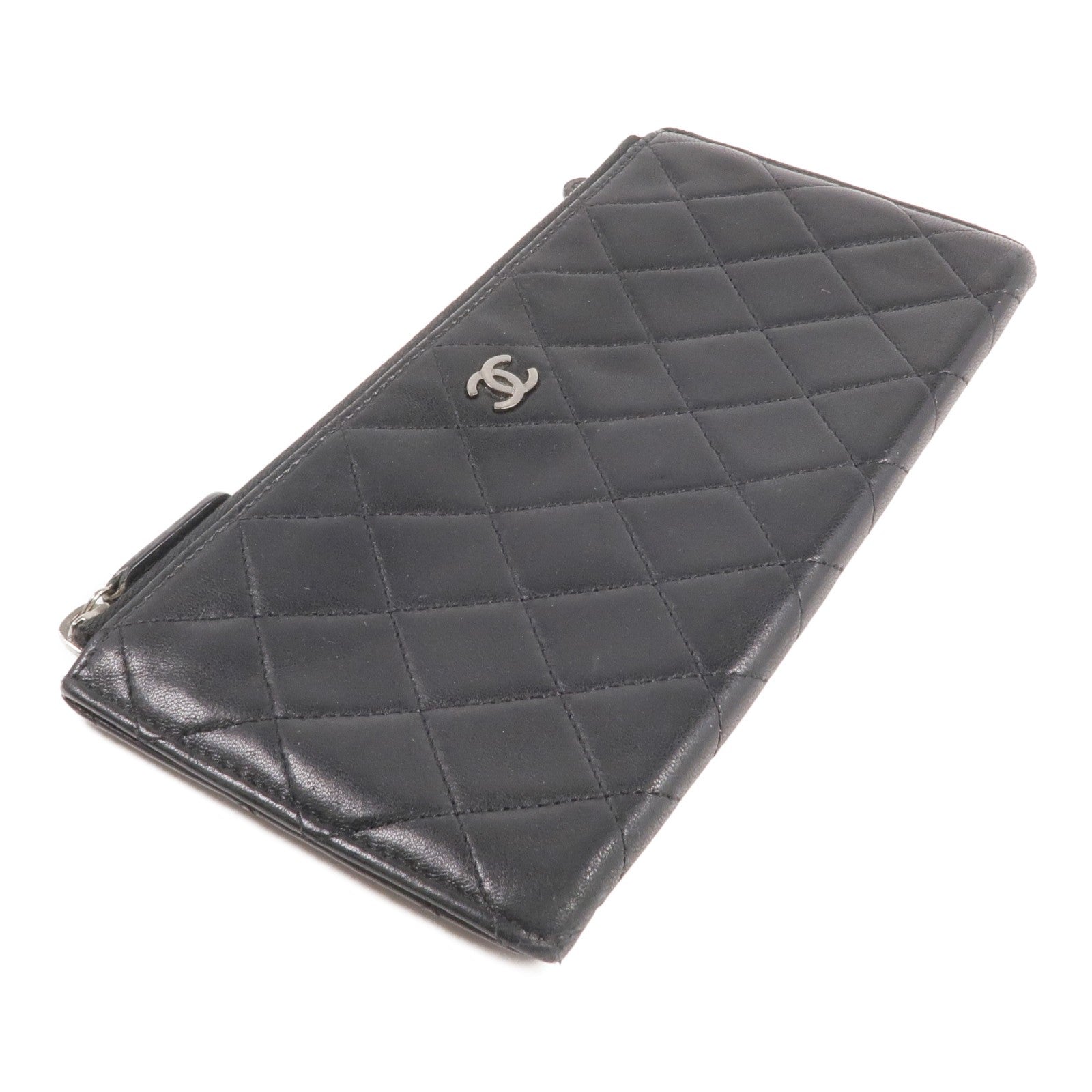 Chanel CC SHW Long Wallet - Black, Lambskin Leather