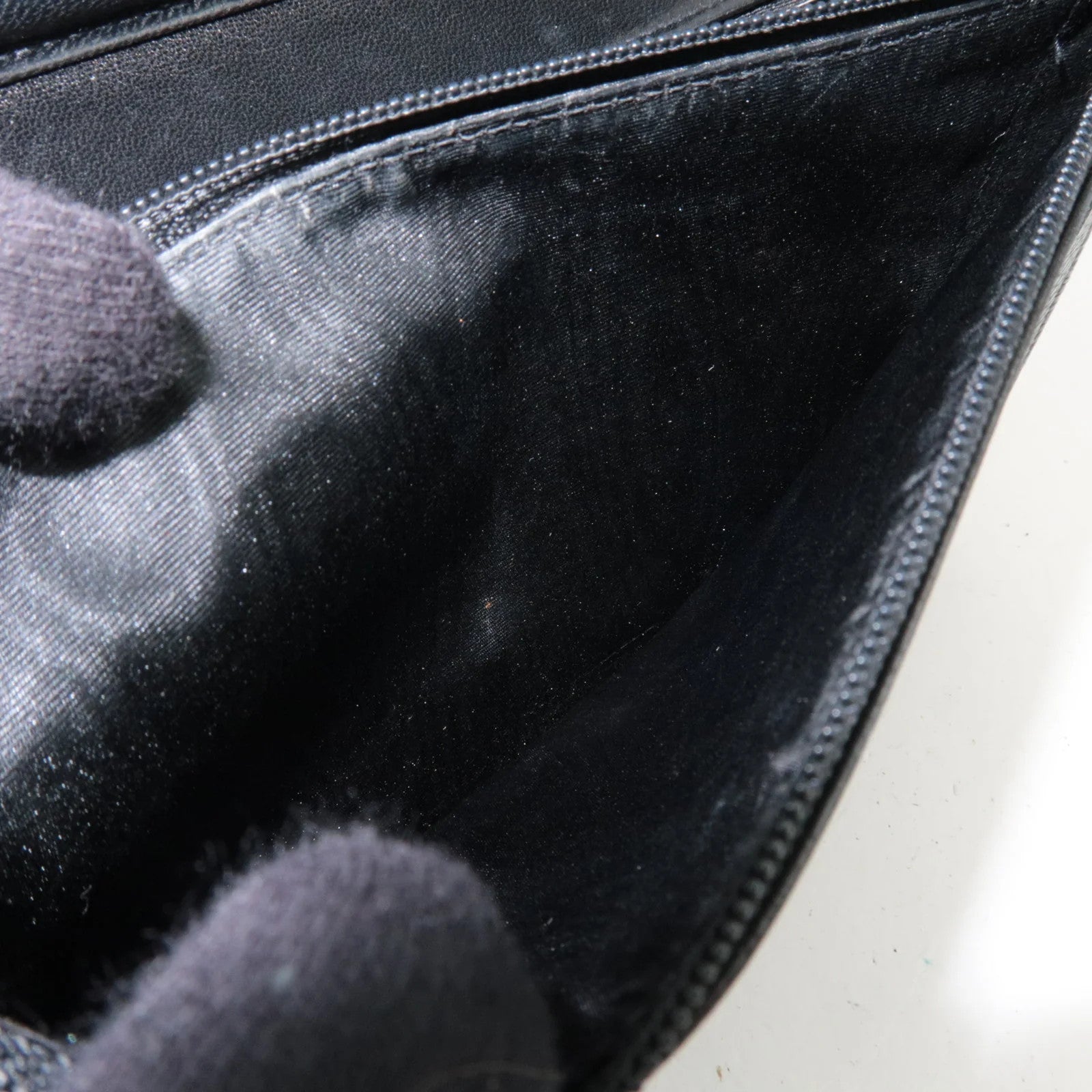 CHANEL Caviarskin Chain Wallet WOC Shoulder Bag - Black, Caviarskin