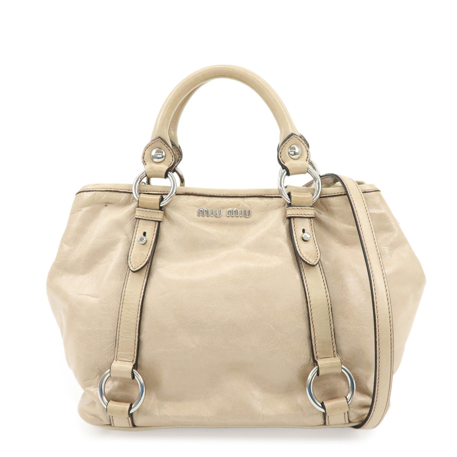 Miu Miu Hand Bag - Beige, Leather