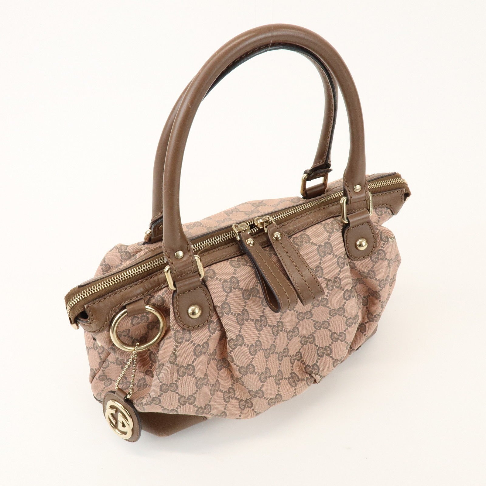 Gucci 2Way Bag - Pink, GG Canvas, Leather