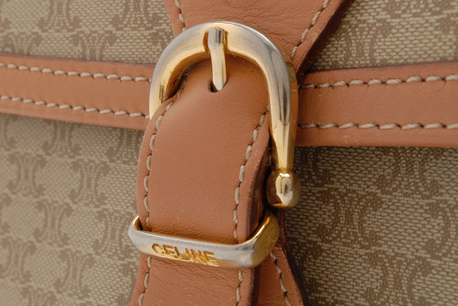 Celine Macadam Shoulder Bag - Beige, PVC Leather