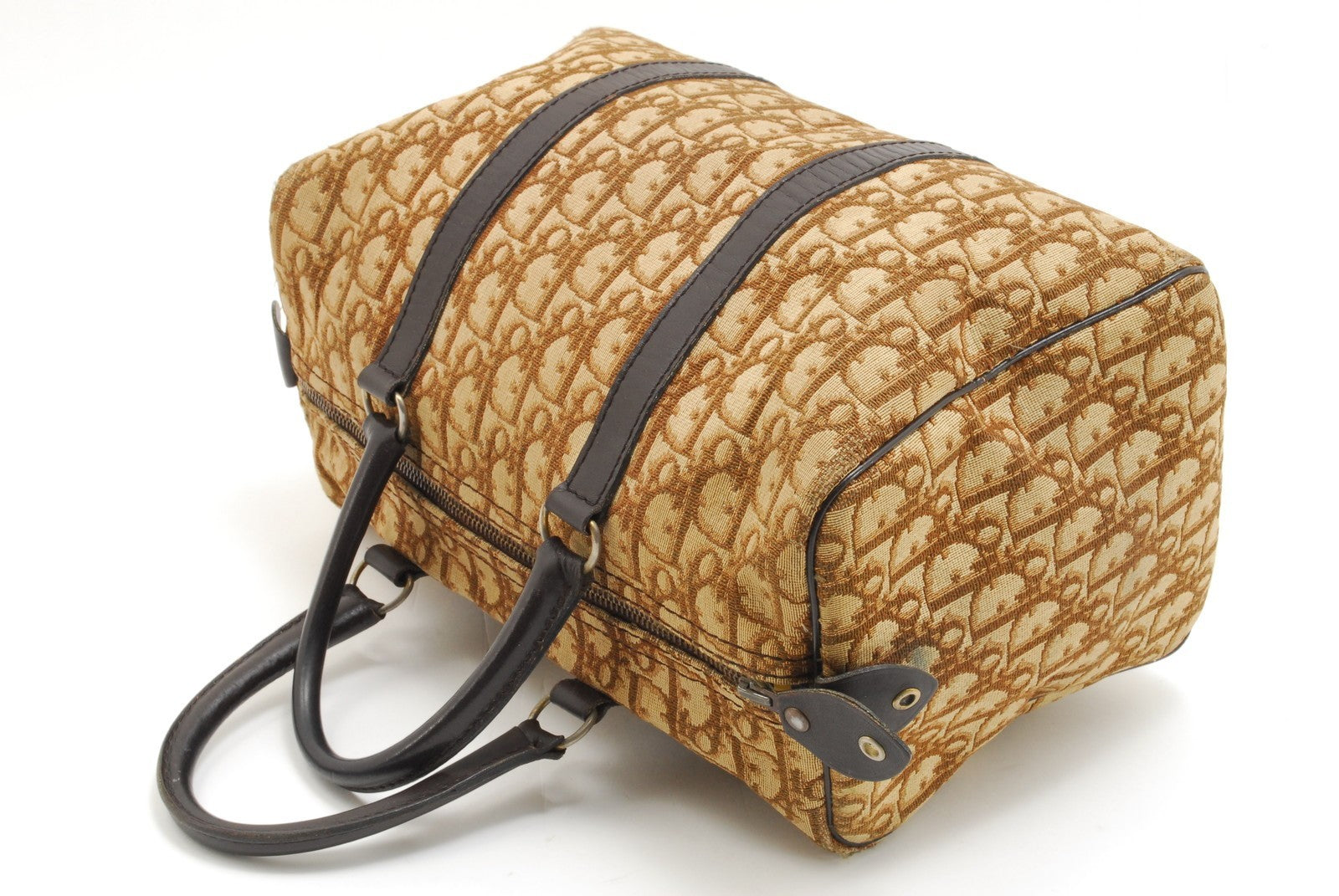 Christian Dior Trotter Boston Bag - Beige, Canvas & Leather
