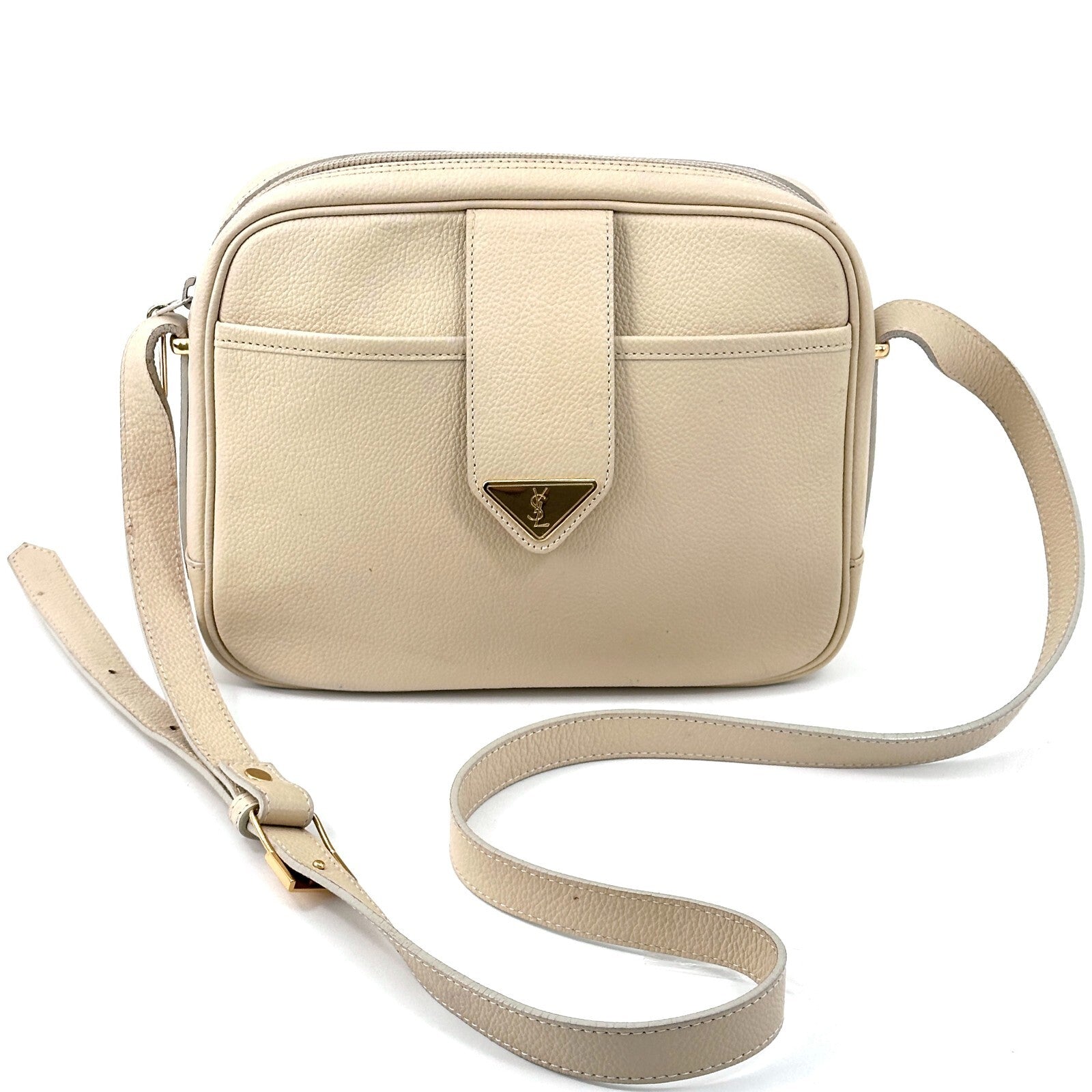 Saint Laurent Yves Shoulder Bag - Ivory, Leather