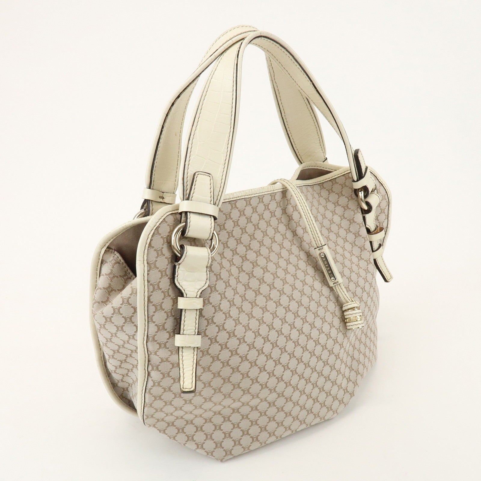 Celine Macadam Shoulder Bag - Beige Ivory, Canvas Leather