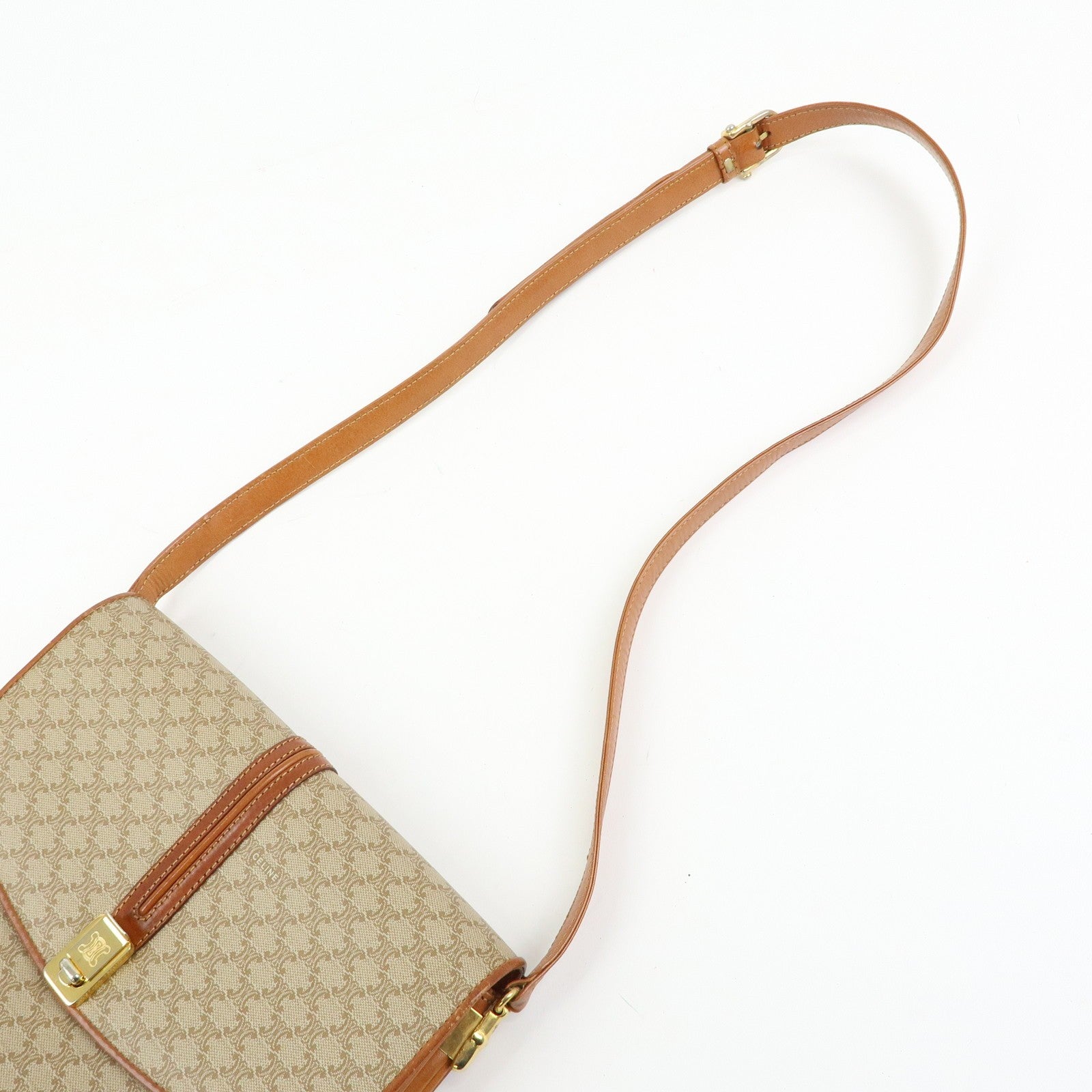Celine Macadam Shoulder Bag - Beige, PVC Leather