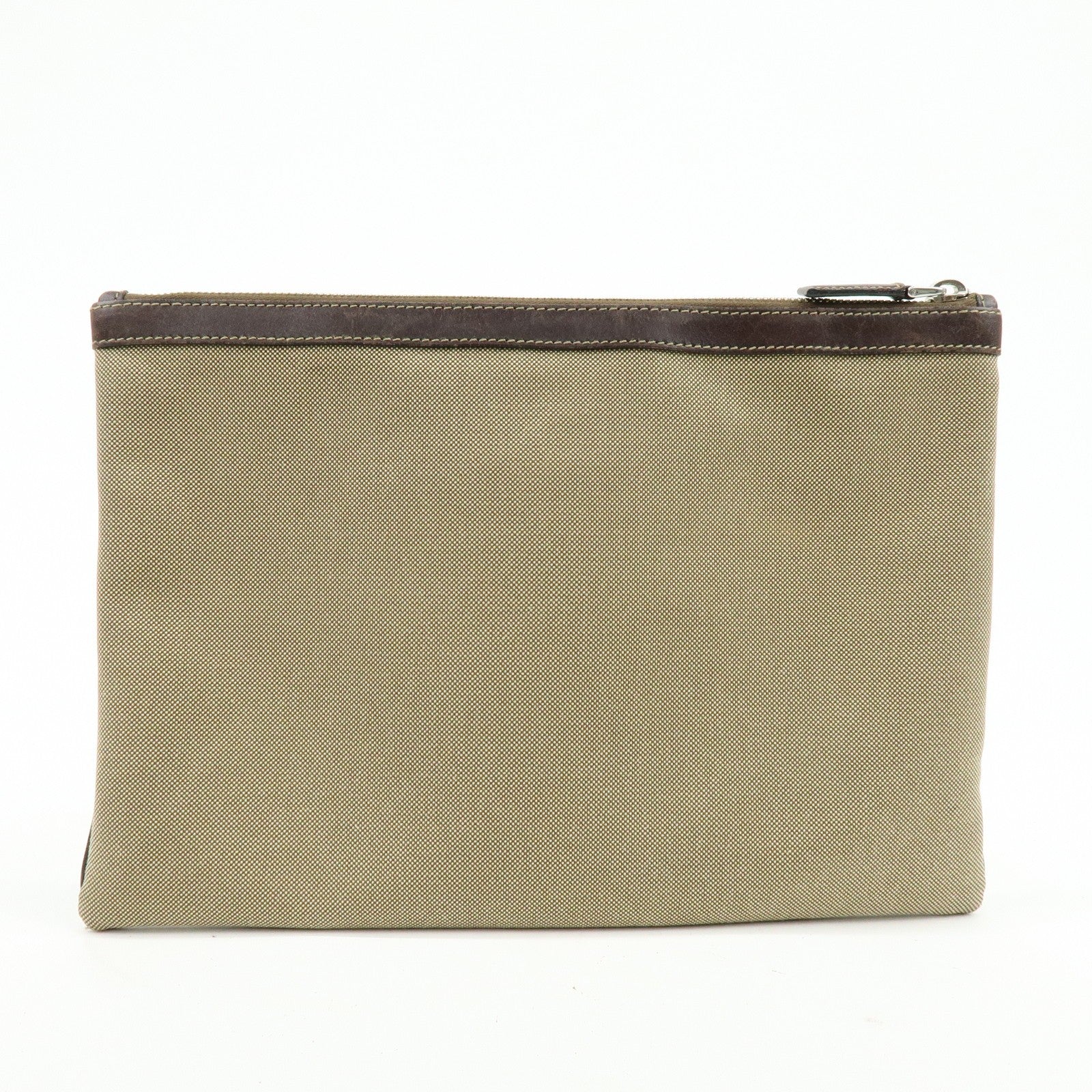 Prada Logo Jacquard Clutch Bag - Khaki, Jacquard Leather