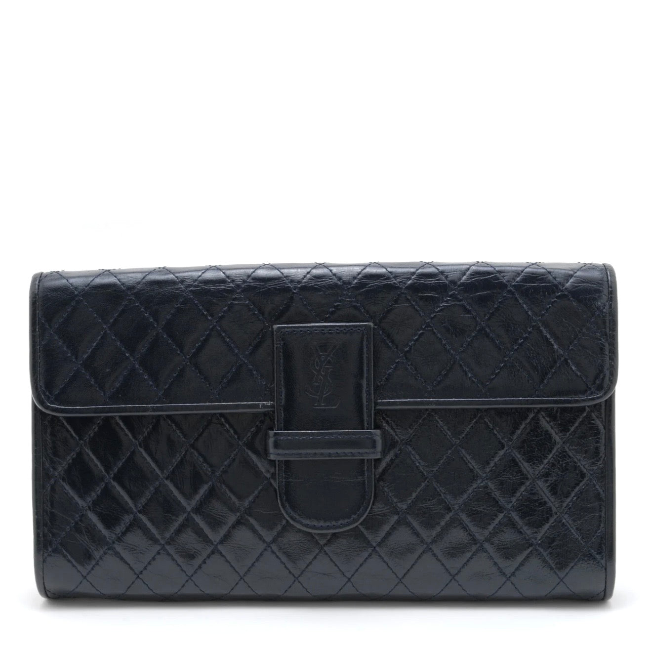 Saint Laurent Yves Saint Laurent Clutch Bag - Navy, Patent Leather