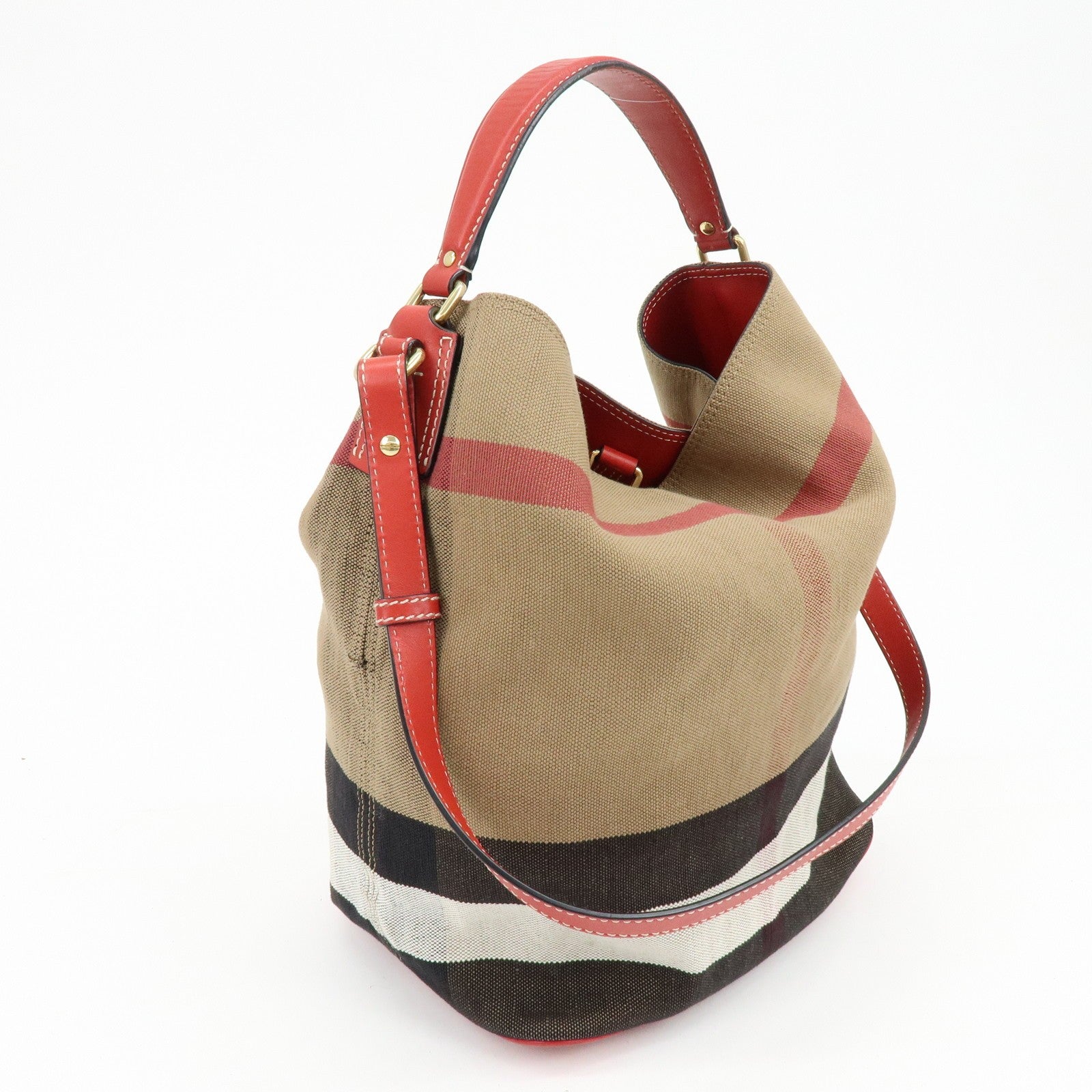 Burberry 2way bag Handbag - Beige, Canvas and Leather