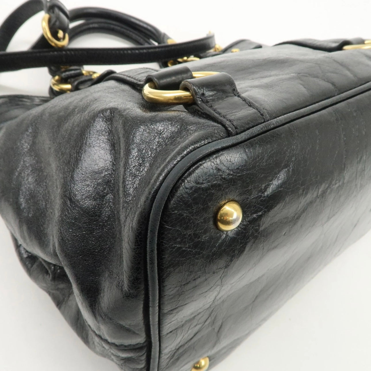 MIUMIU Leather Hand, crossbody Bag Black
