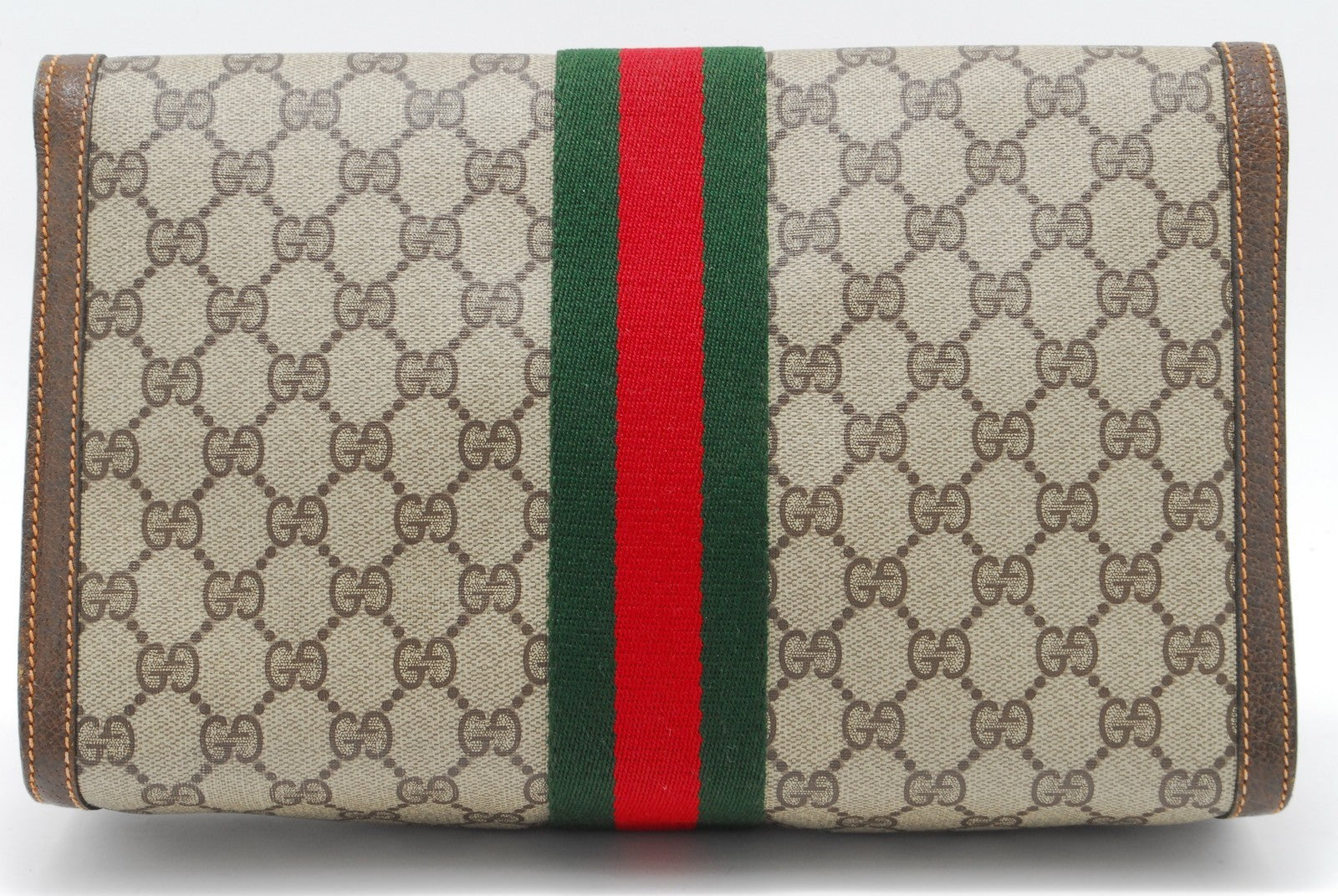Gucci Sherry Line Clutch Bag - Brown, PVC Leather
