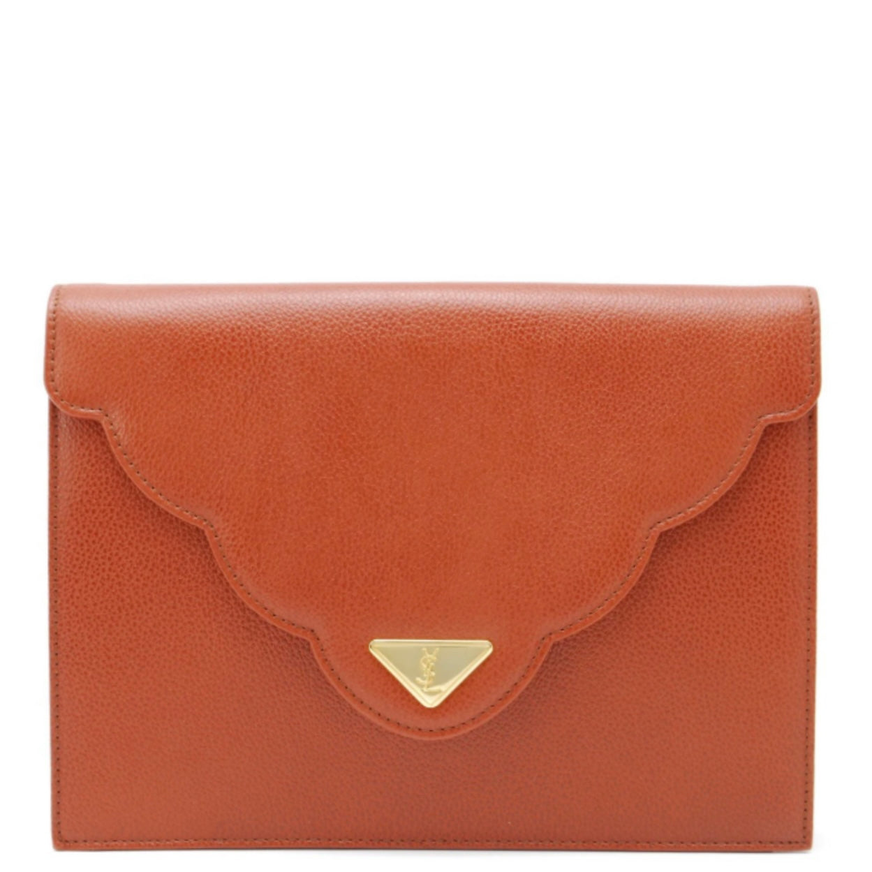 Saint Laurent Vintage Clutch - Brown, Leather