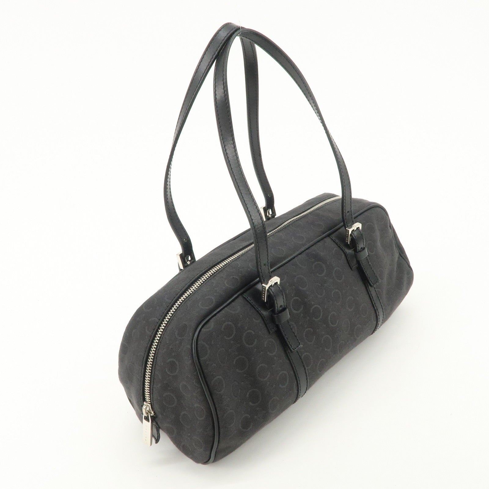 Celine C Macadam Mini Boston Bag - Black, Canvas
