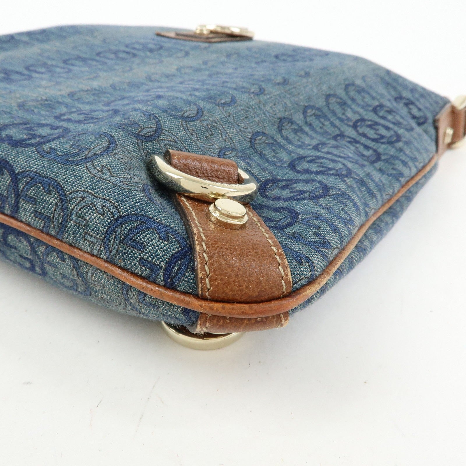 Gucci Abbey Shoulder Bag - Blue, Denim and Leather