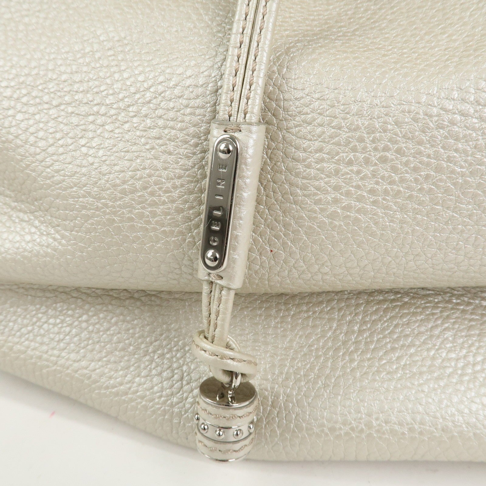 Celine Shoulder Bag Tote Bag - Silver, Leather