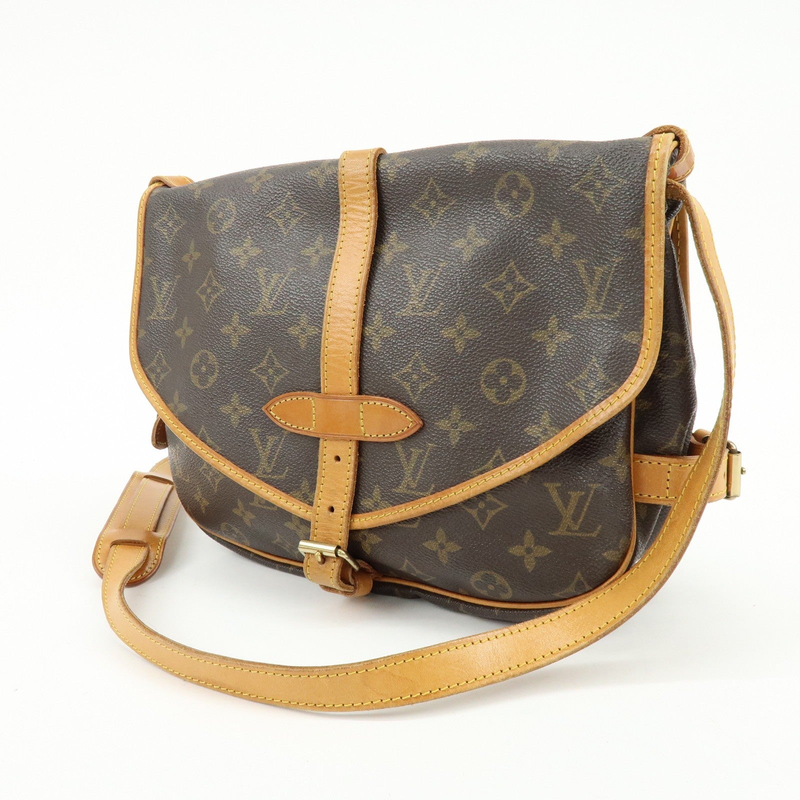 Louis Vuitton Monogram Saumur 30 Canvas Shoulder Bag Brown