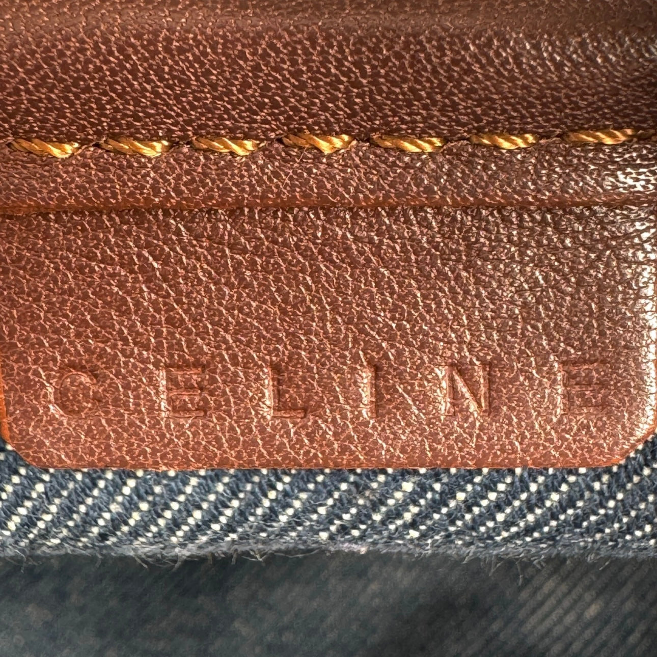 CELINE Shoulder Bag Denim Paris Macadam