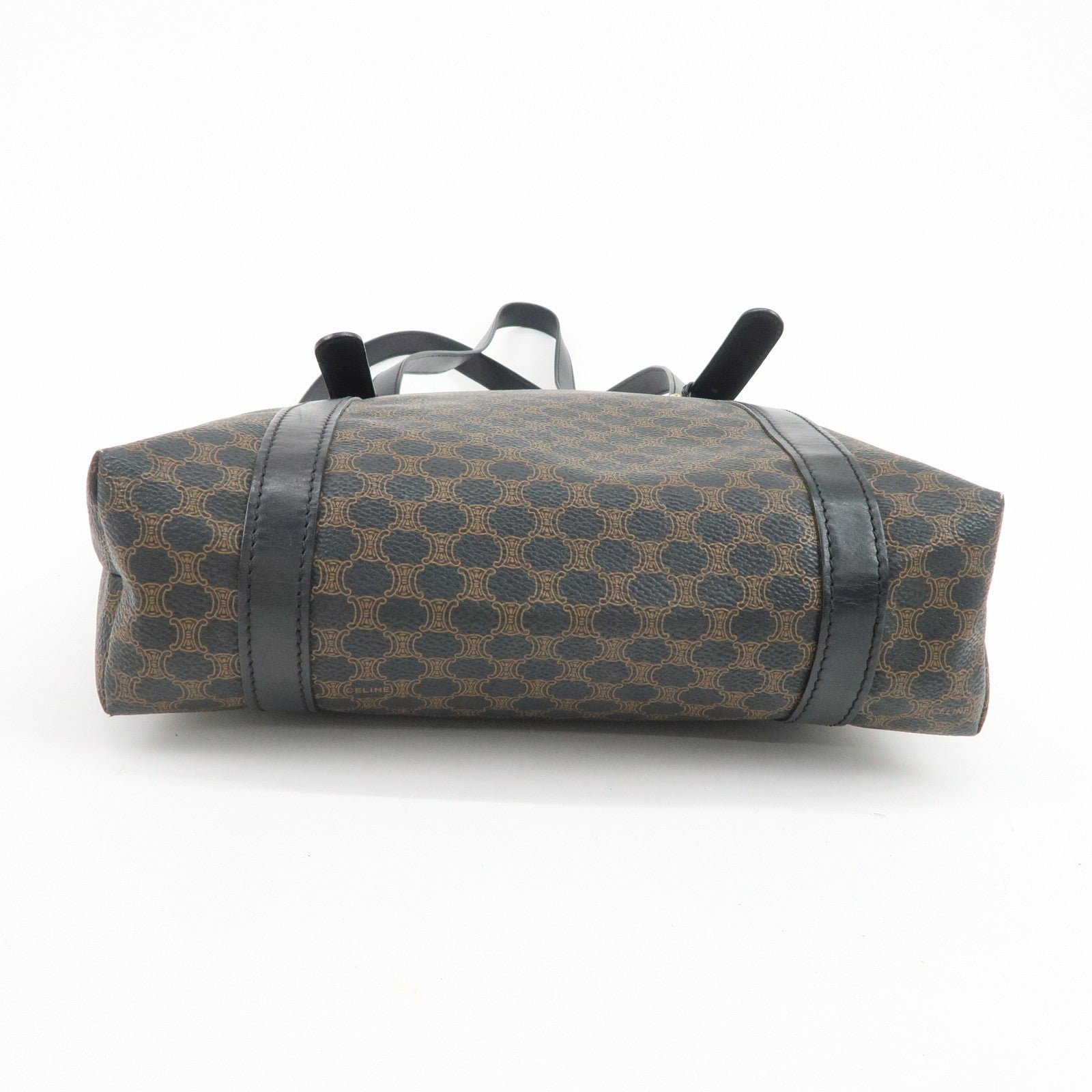 Celine Macadam Logo Tote Bag - Black and Brown, PVC Coated Canvas and Leather