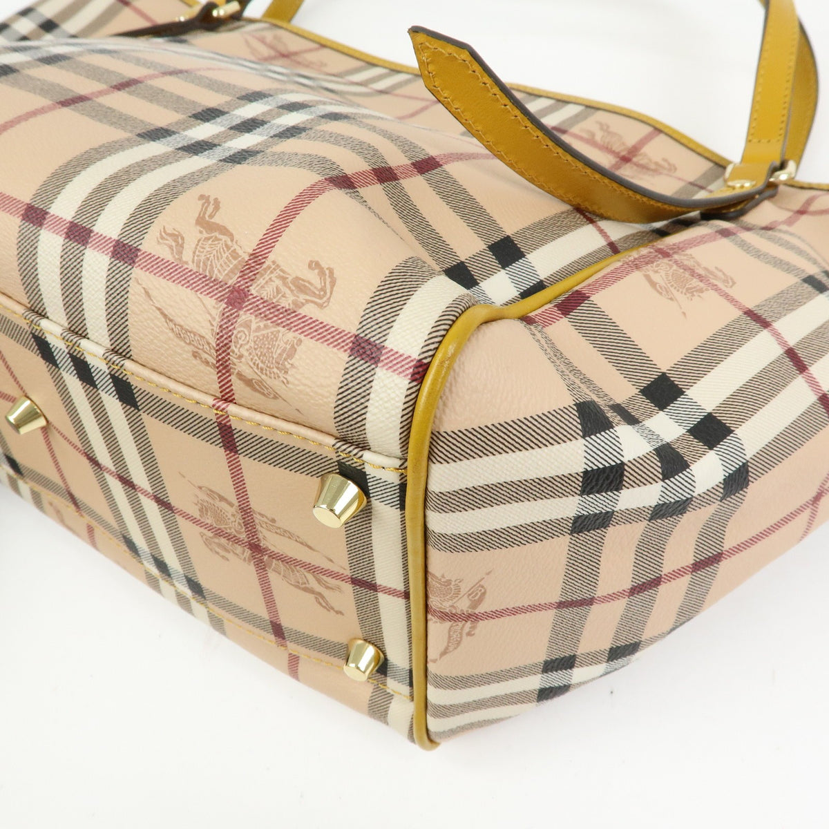 Burberry Tote Bag - Beige, Mustard Yellow, PVC, Leather- מגיע עם הארנק