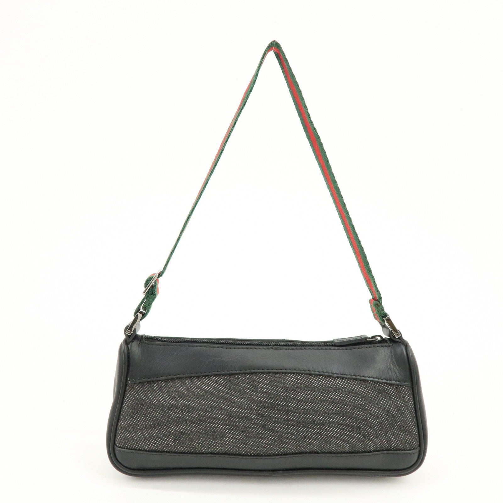 Gucci Hand Bag - Black, Denim, Leather