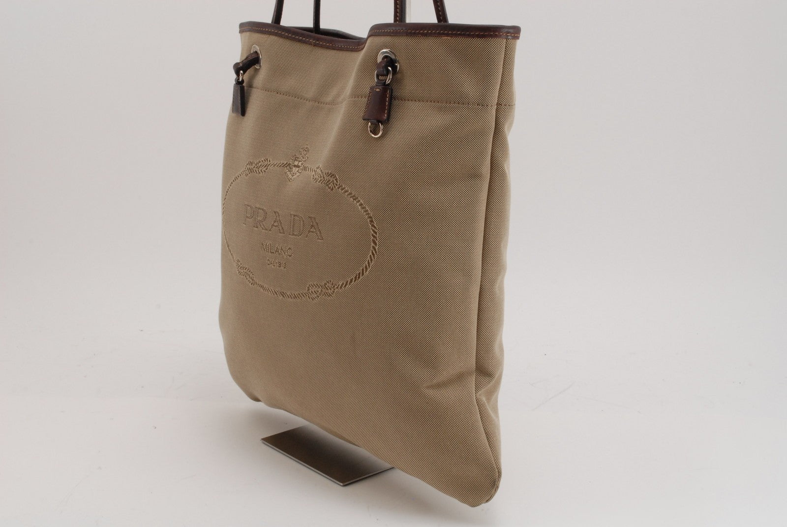 Prada Canapa Logo Tote - Beige, Canvas and Leather