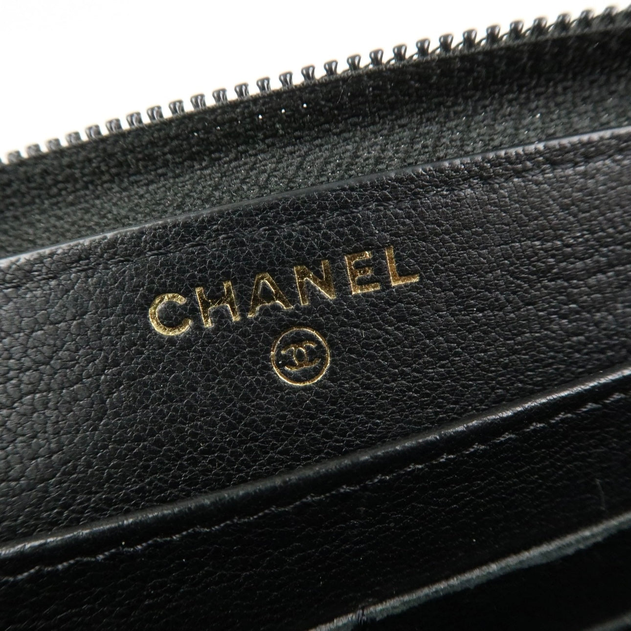CHANEL Leather Bi-Fold Long Wallet