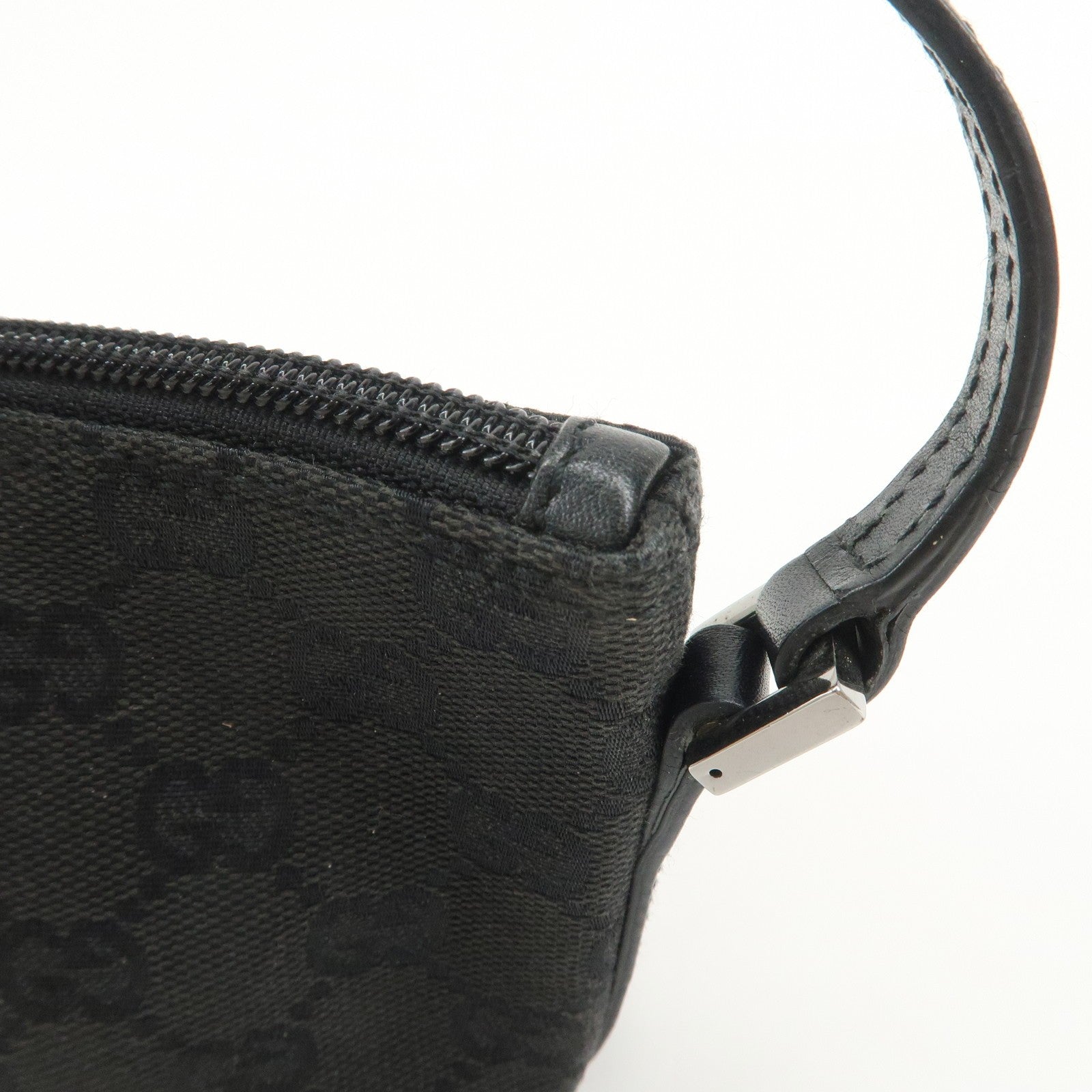 Gucci Boat Bag Hand Bag - Black, GG Canvas Leather