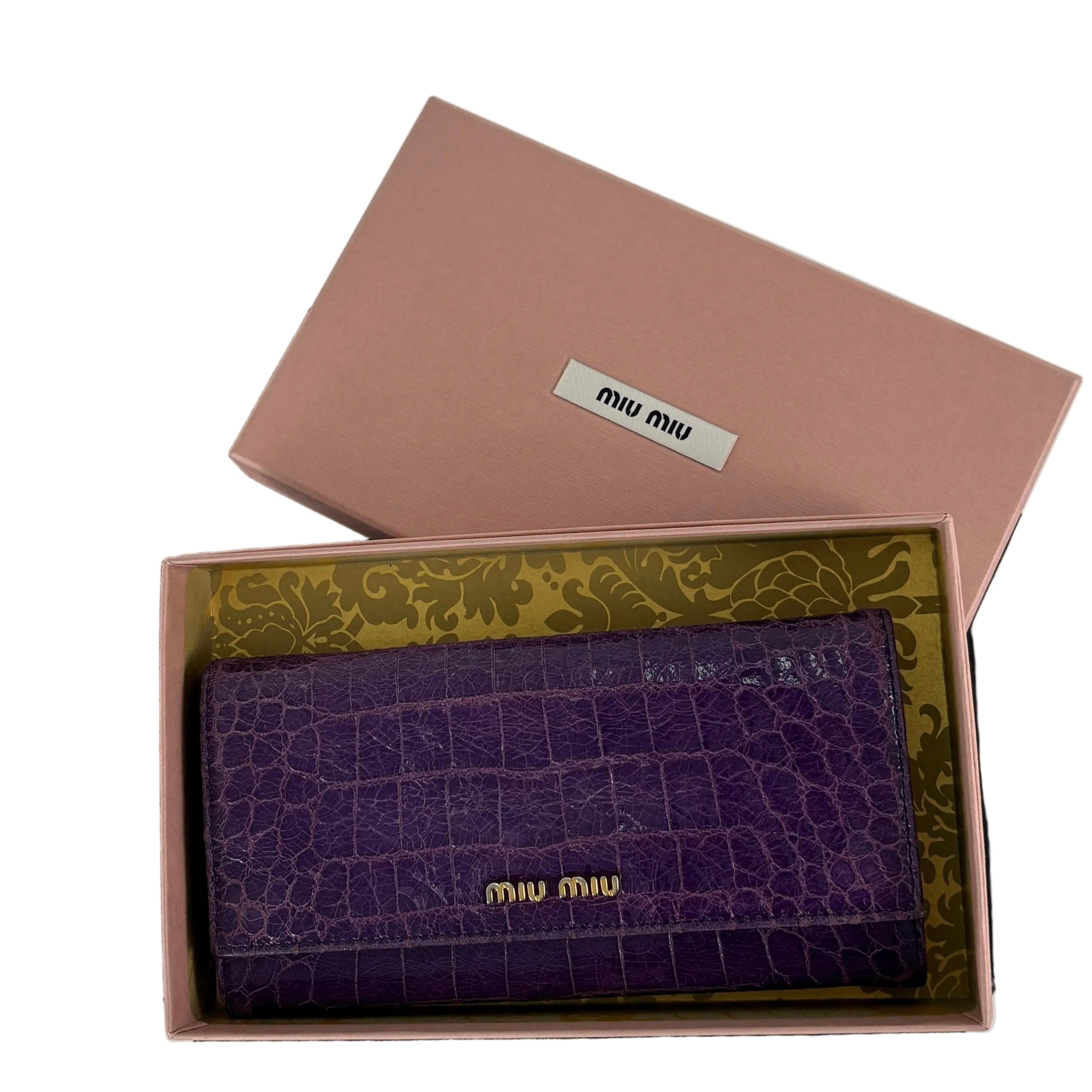 Miu Miu leather Purple Wallet