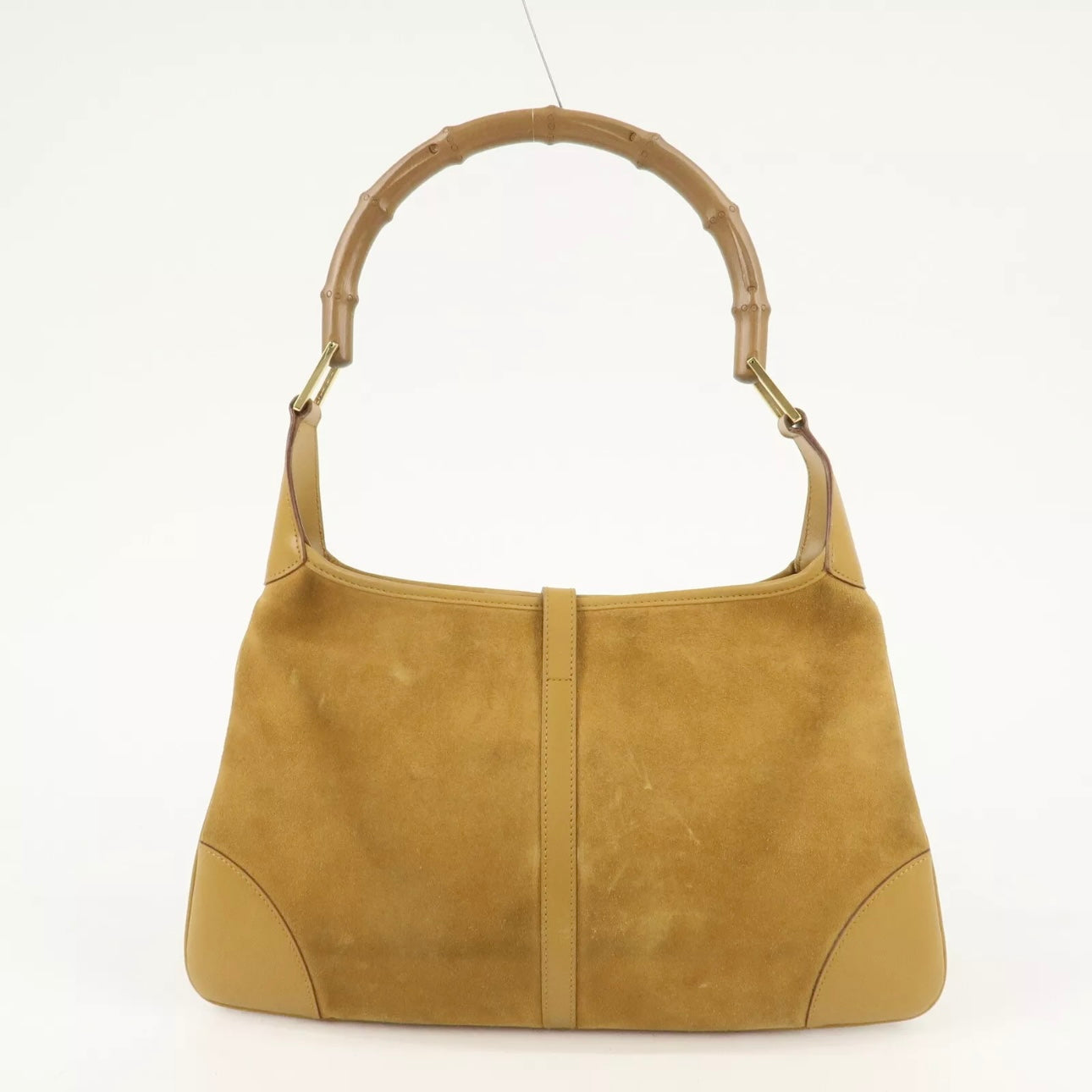GUCCI Bamboo Suede Leather Shoulder Bag