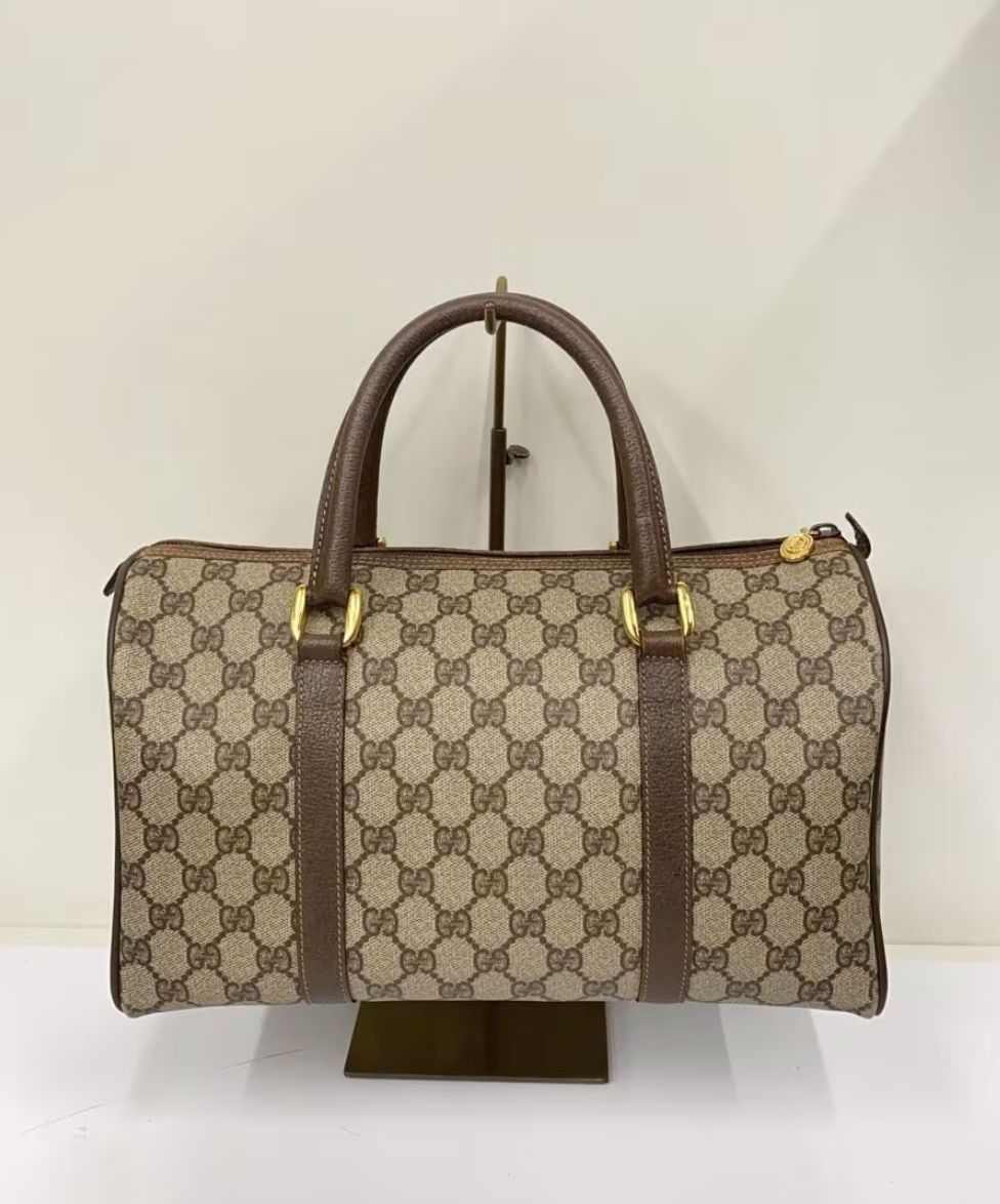 Gucci GG Supreme Handbag - Brown, PVC Leather