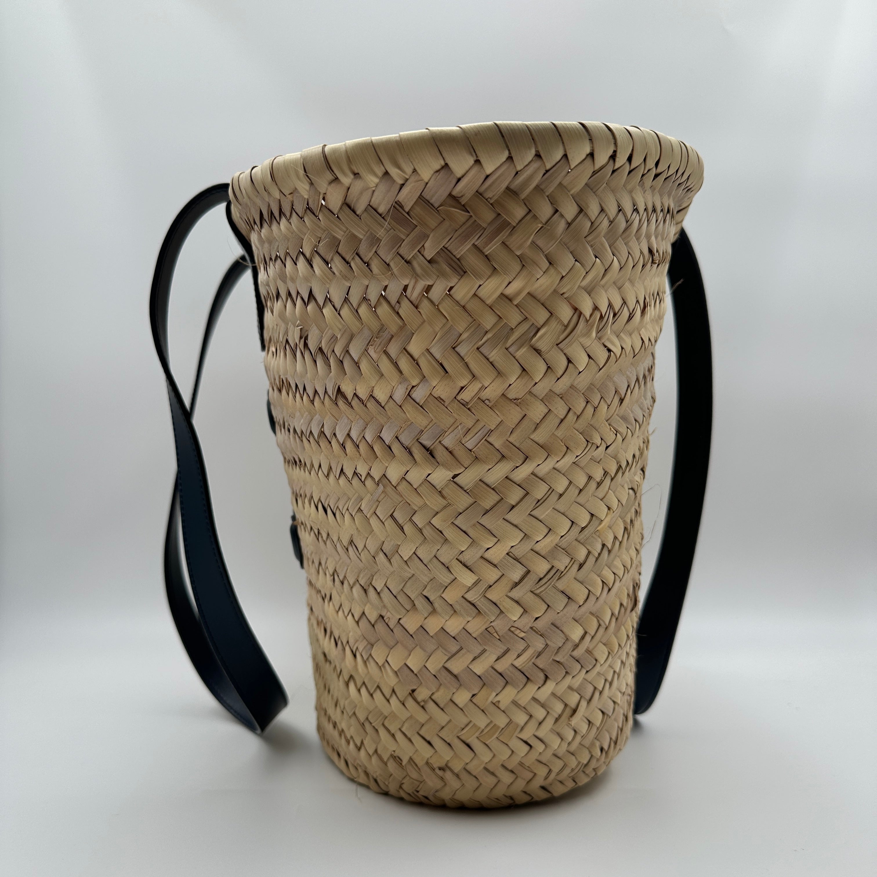 Triomphe Panier Shoulder Basket Bag Raffia
