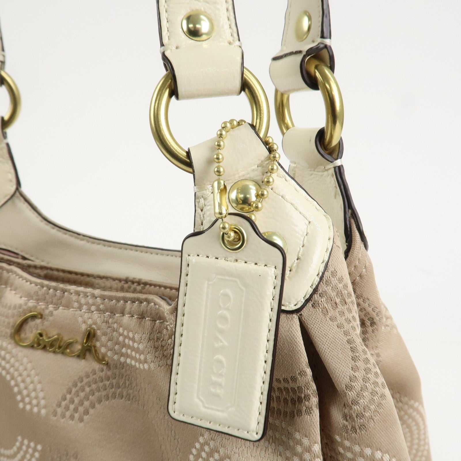 Coach Dot Op Art Hobo Handbag - Beige, Canvas