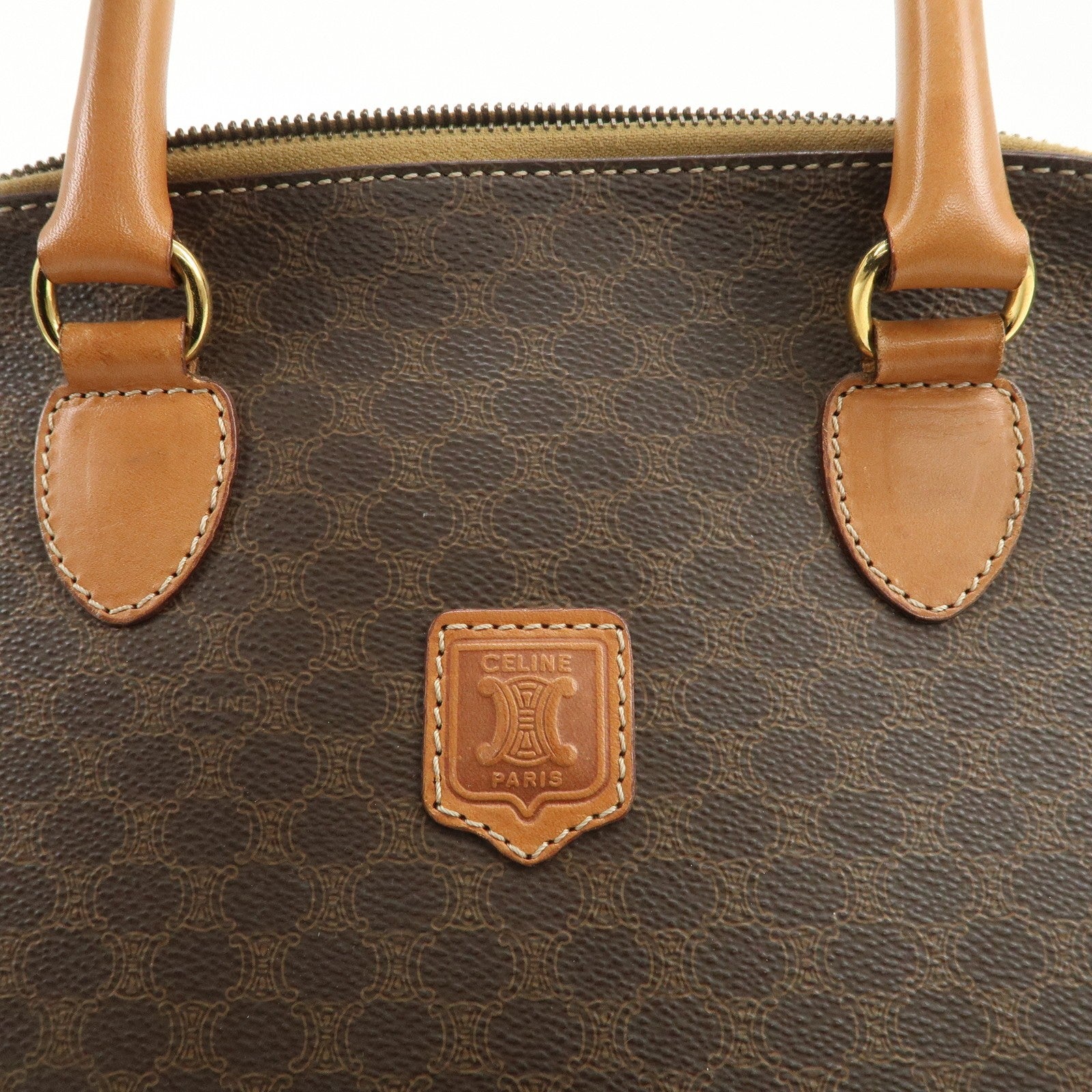 Celine Macadam Hand Bag - Brown, PVC Leather