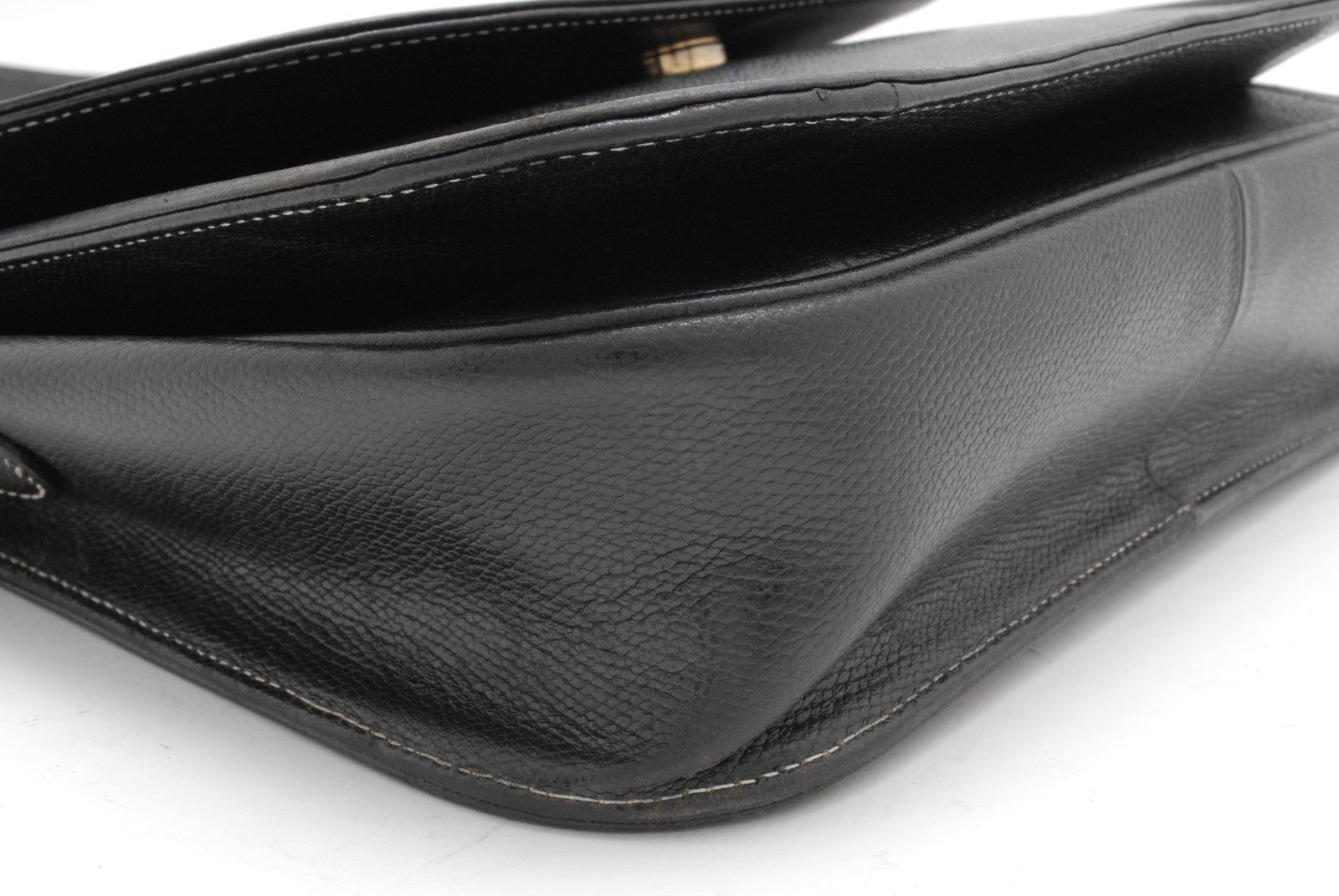 Saint Laurent Yves Vintage Shoulder Tote Stitch Bag - Black, Leather