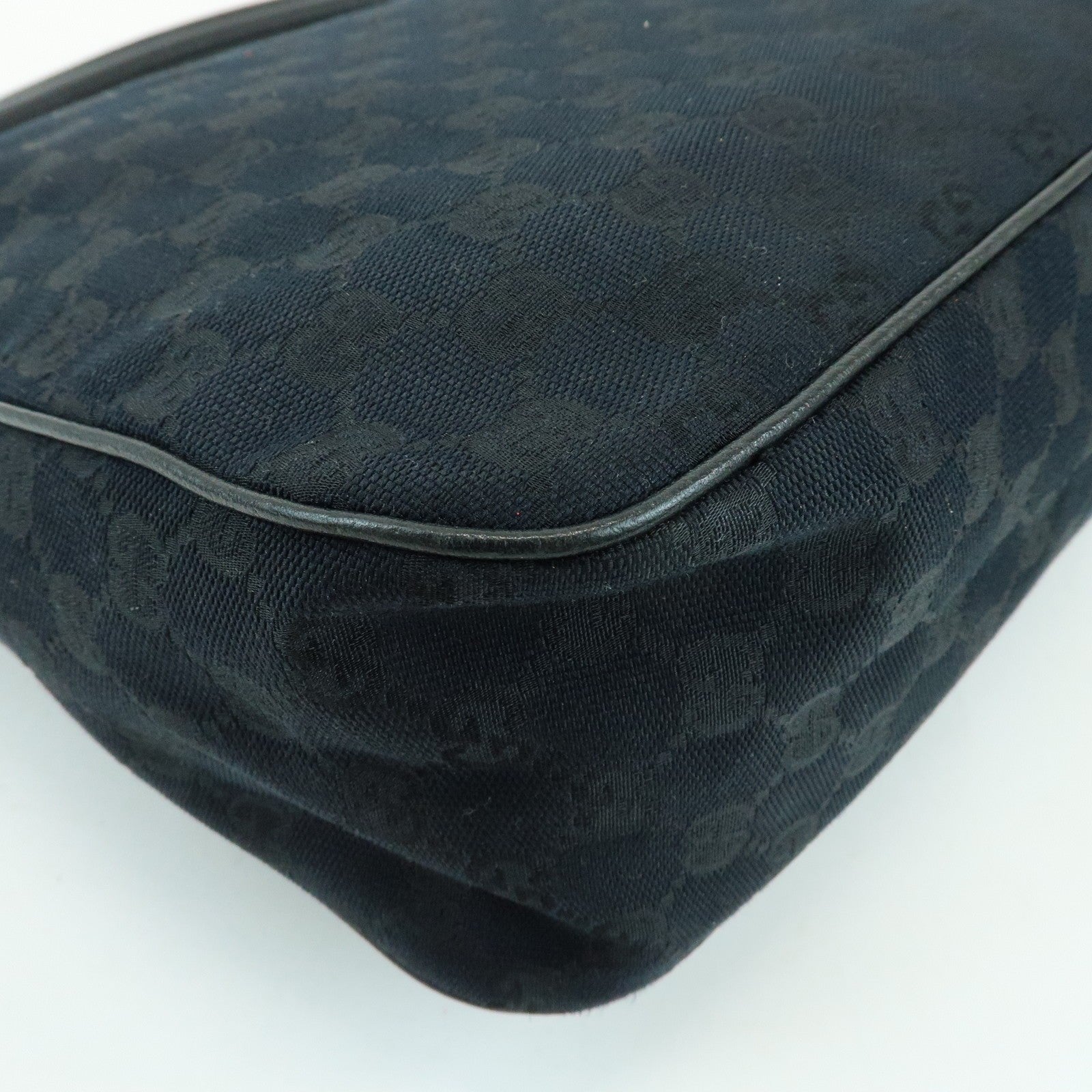 Gucci Shoulder Hand Bag - Black, GG Canvas, Leather