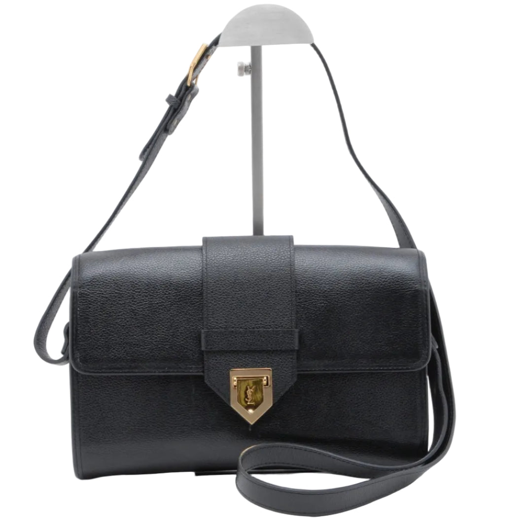 Saint Laurent Cassandra Shoulder Bag - Black, Leather