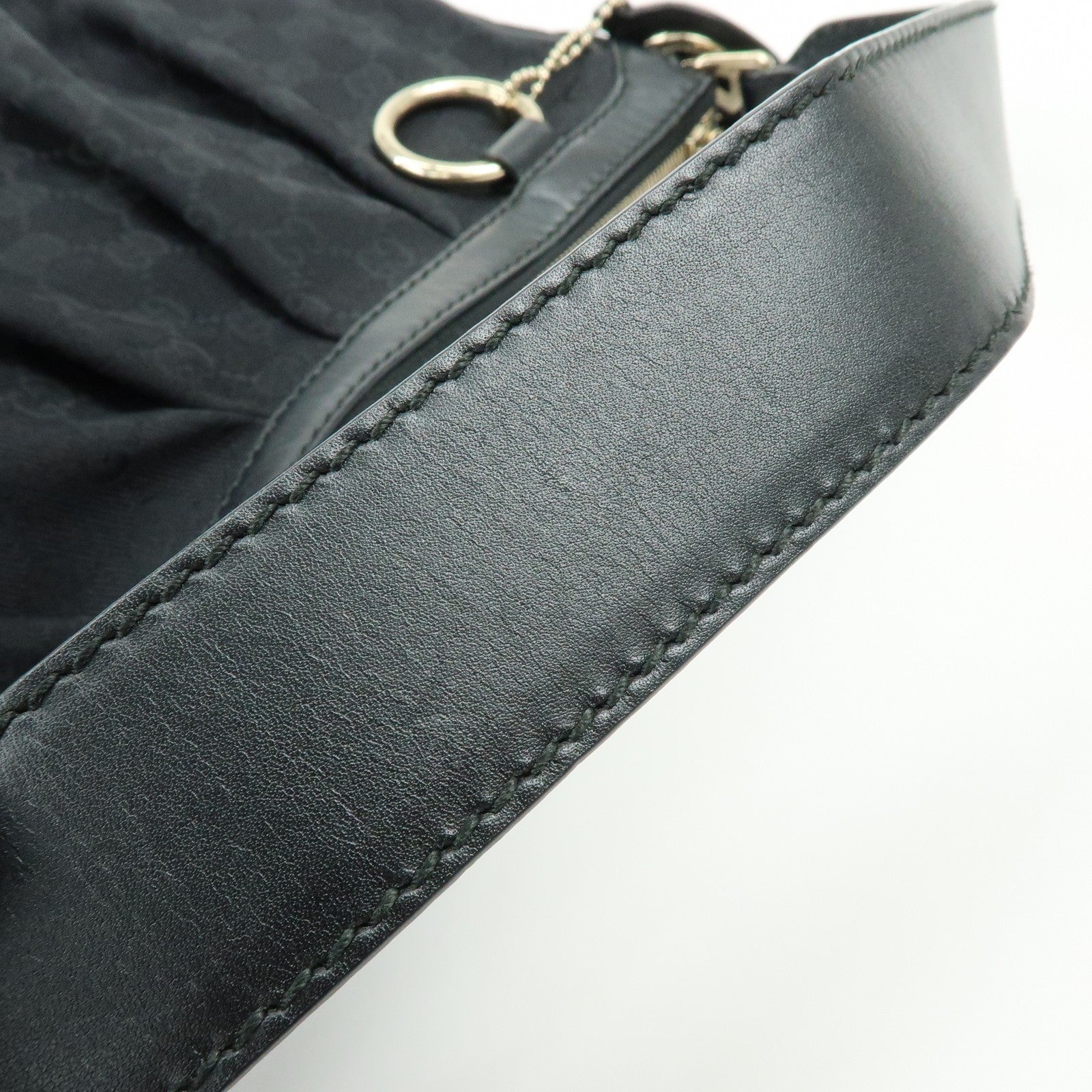 GUCCI Sukey GG Canvas Leather Shoulder Bag Black