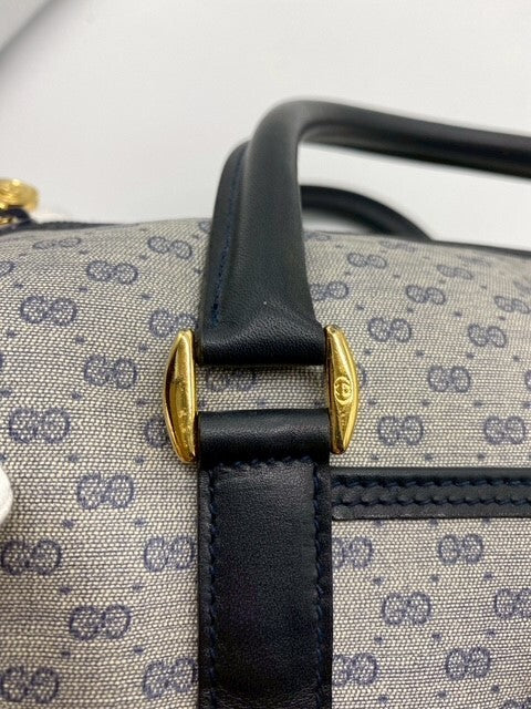 Gucci Micro GG Mini Boston Bag - Navy, PVC