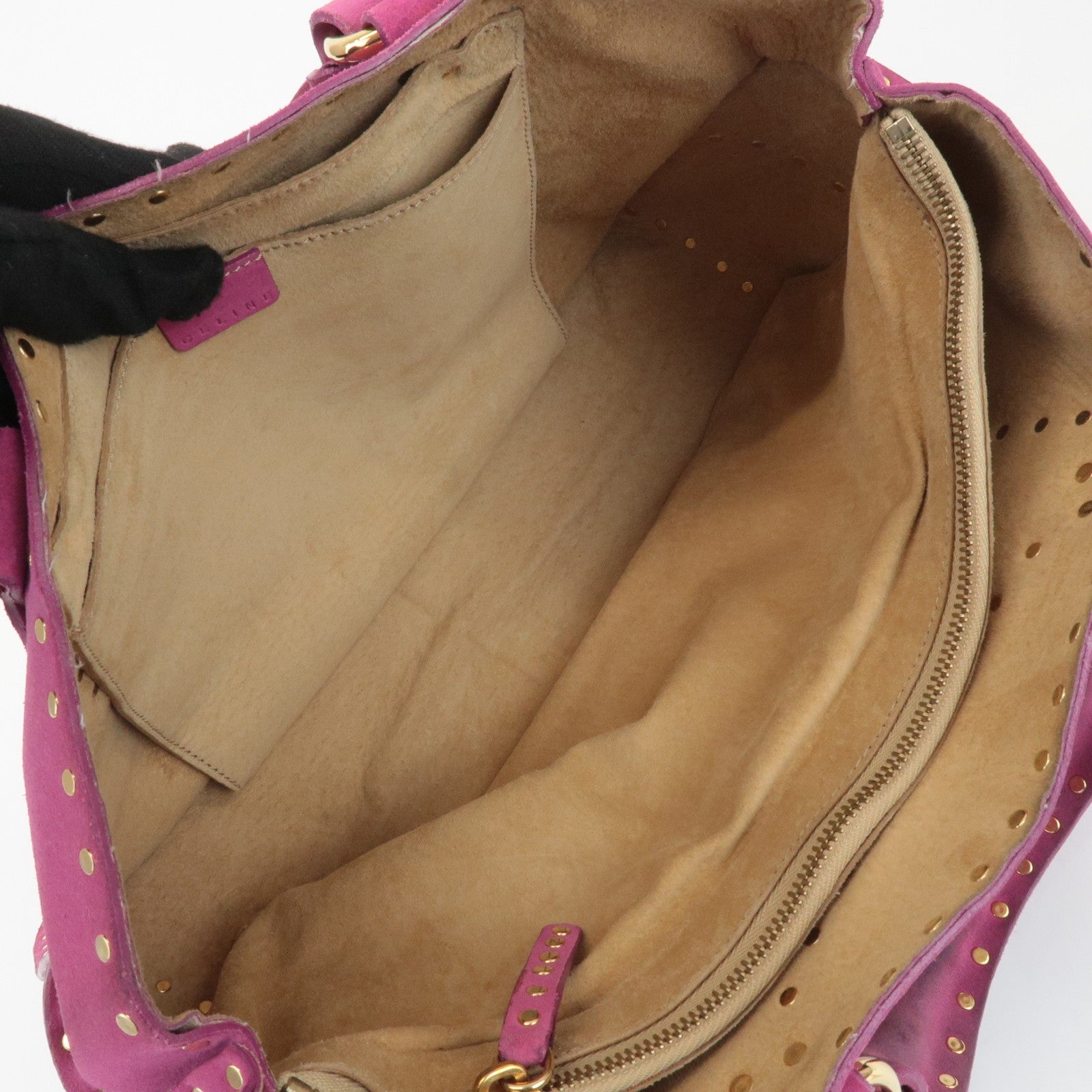Celine Buggy Hand Bag - Pink, Suede Leather