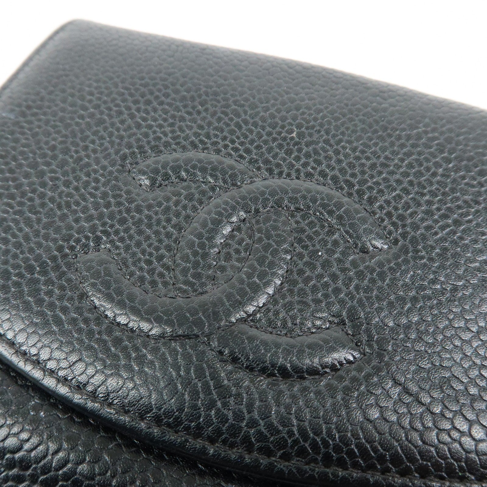 CHANEL COCO Mark Compact Wallet - Black, Caviarskin