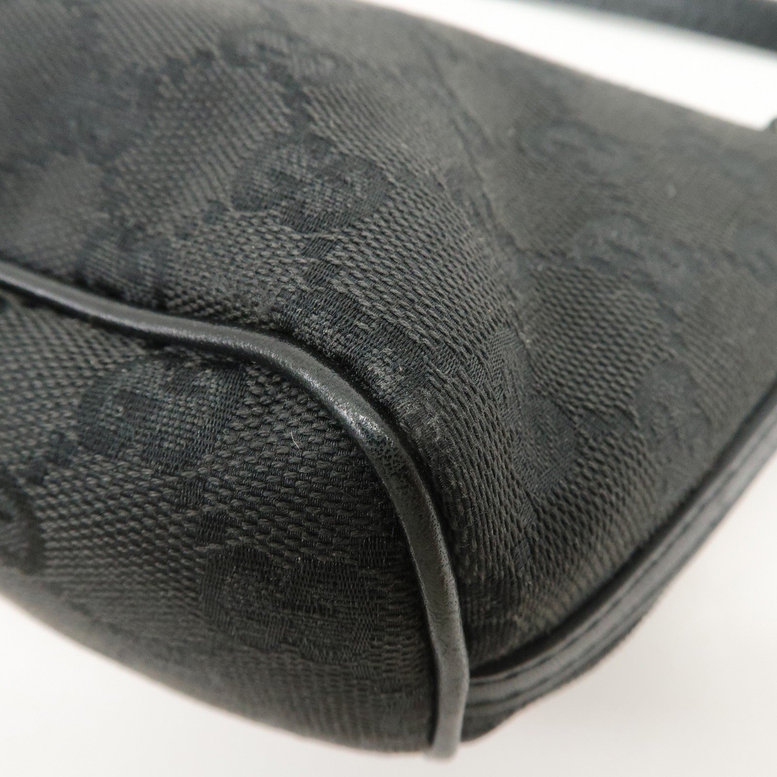 Gucci Boat Bag Hand Bag - Black, GG Canvas Leather